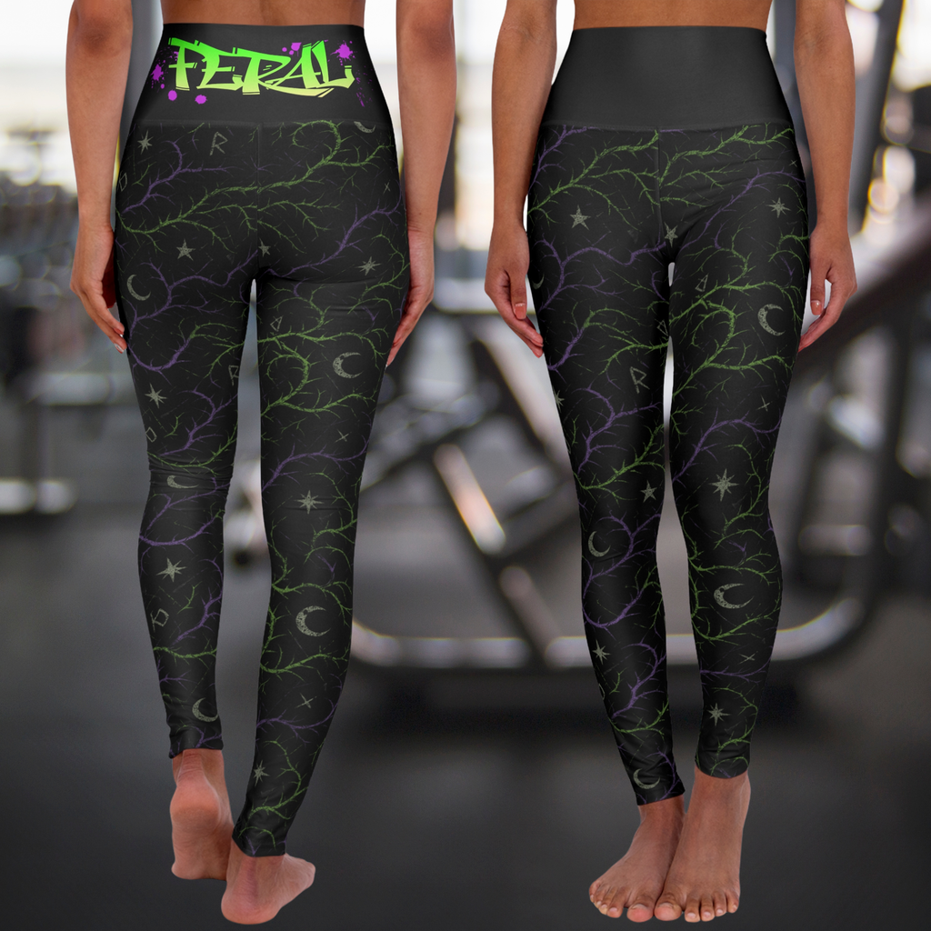 Feralcore Limited Edition Thornveil High-Waisted Leggings – Strength in the Shadows
