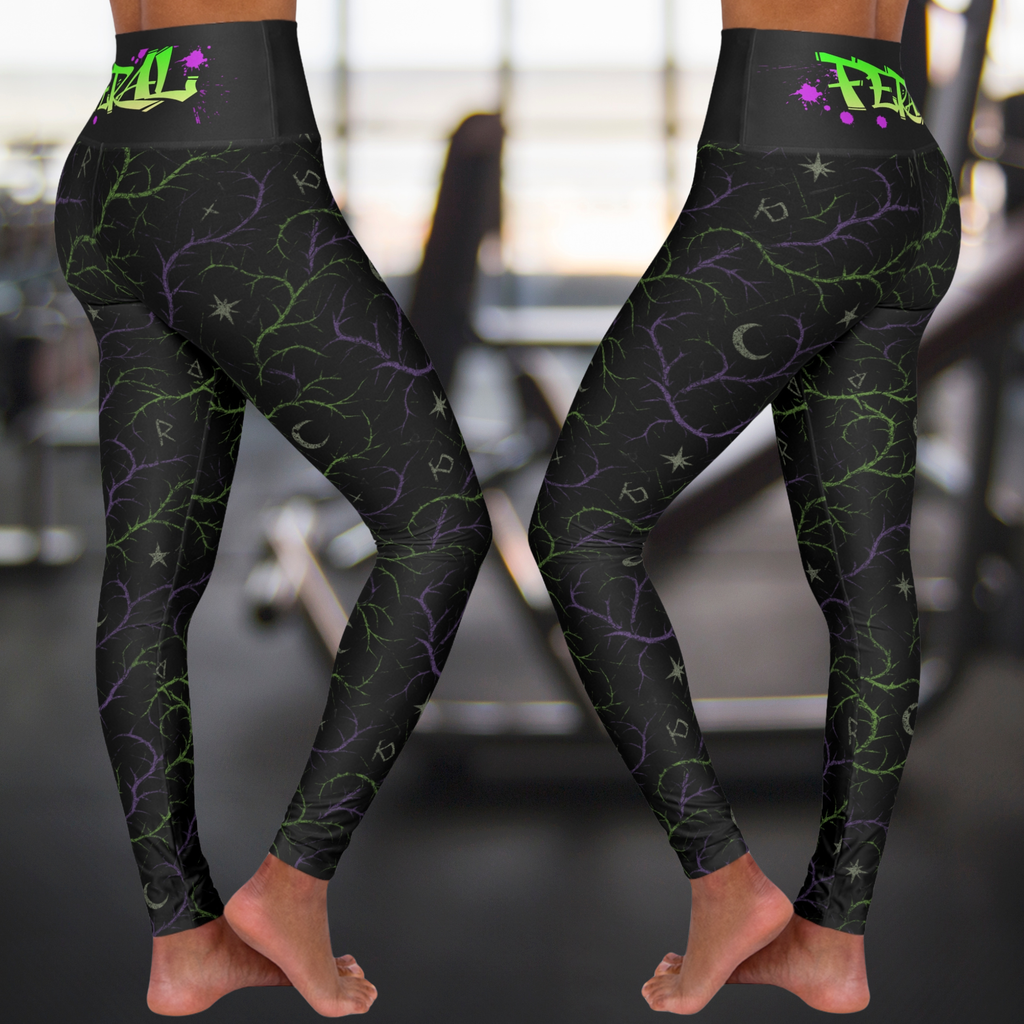 Feralcore Limited Edition Thornveil High-Waisted Leggings – Strength in the Shadows