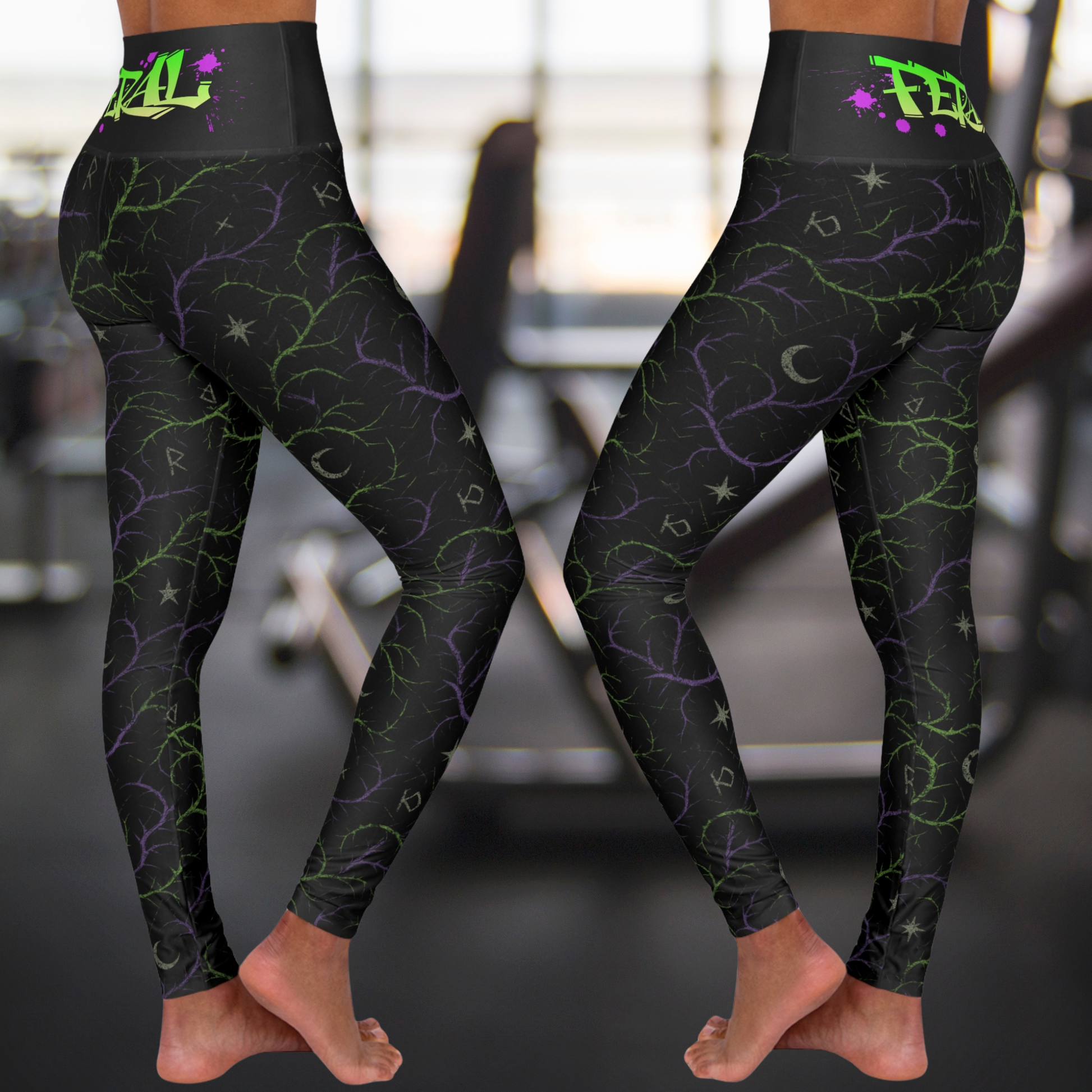 Feralcore Limited Edition Thornveil High-Waisted Leggings – Strength in the Shadows
