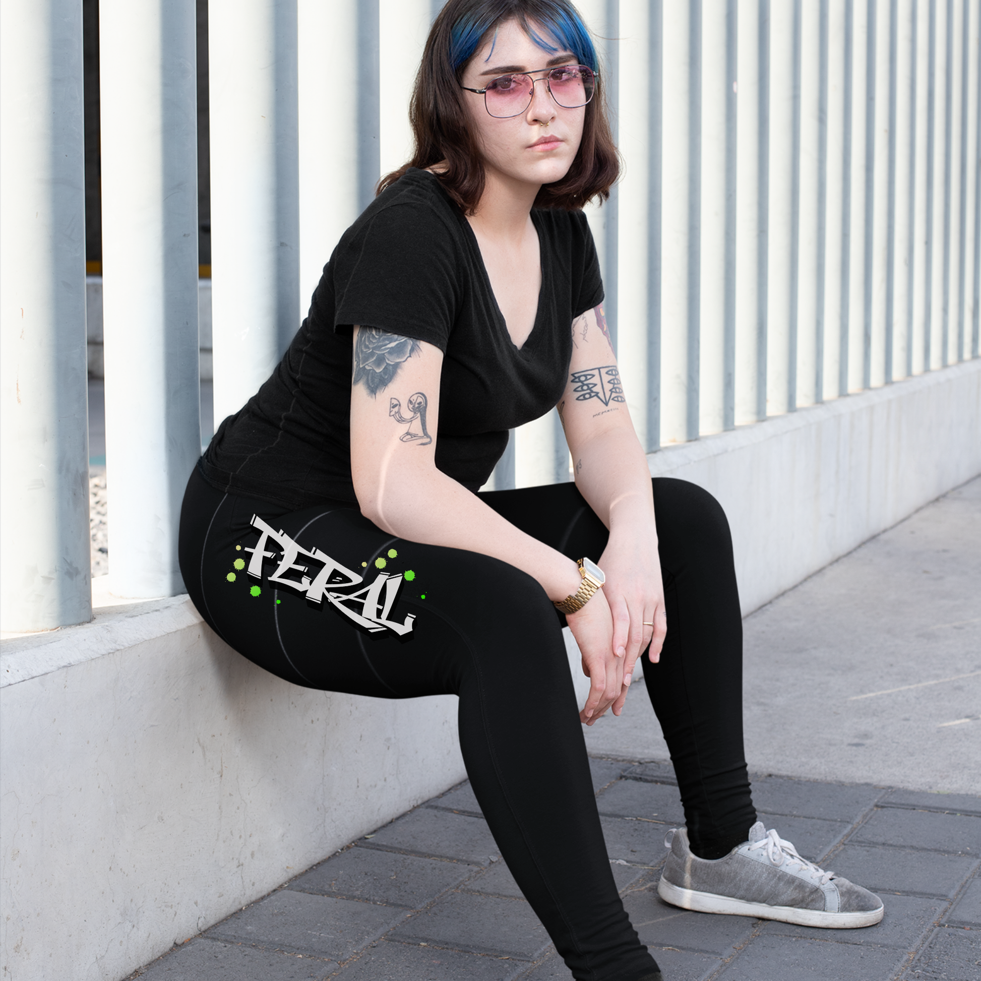 Feralcore Plus Size High-Waisted Leggings – Strong. Wild. Unapologetic.