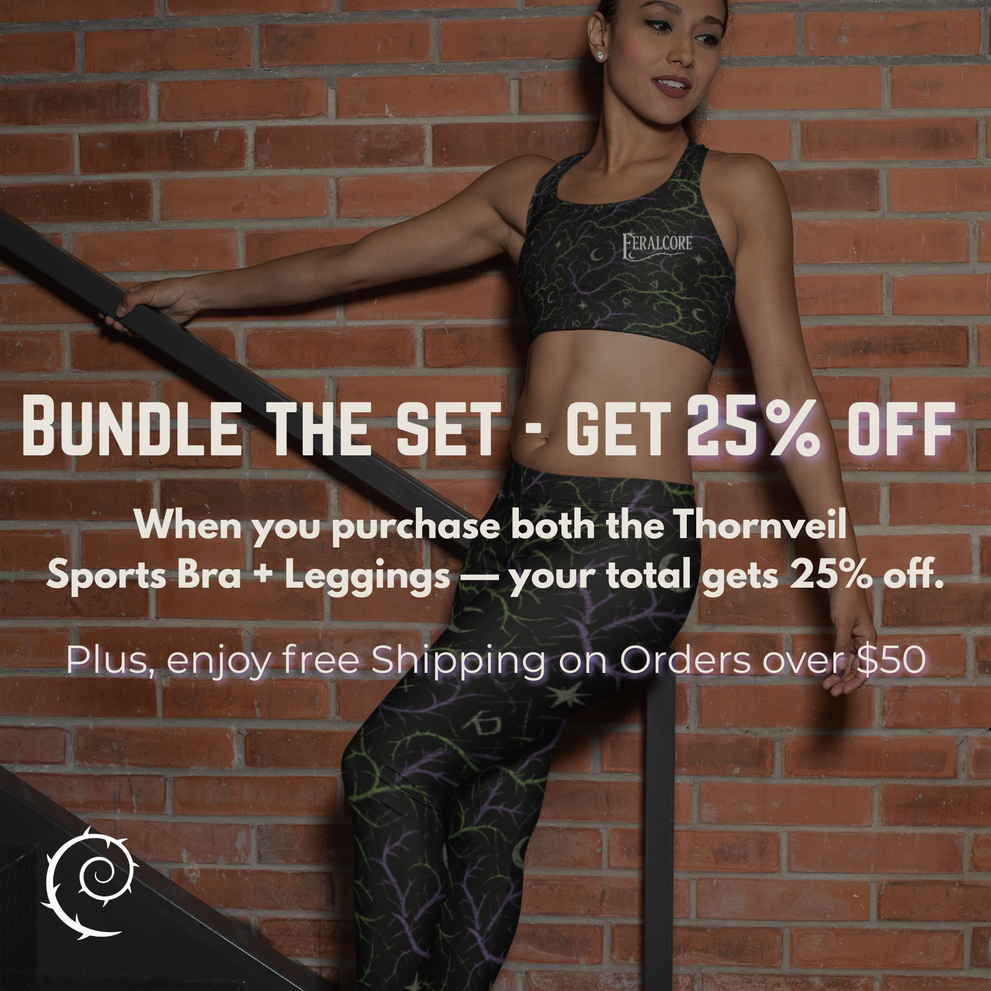 Feralcore Thornveil High-Waisted Leggings