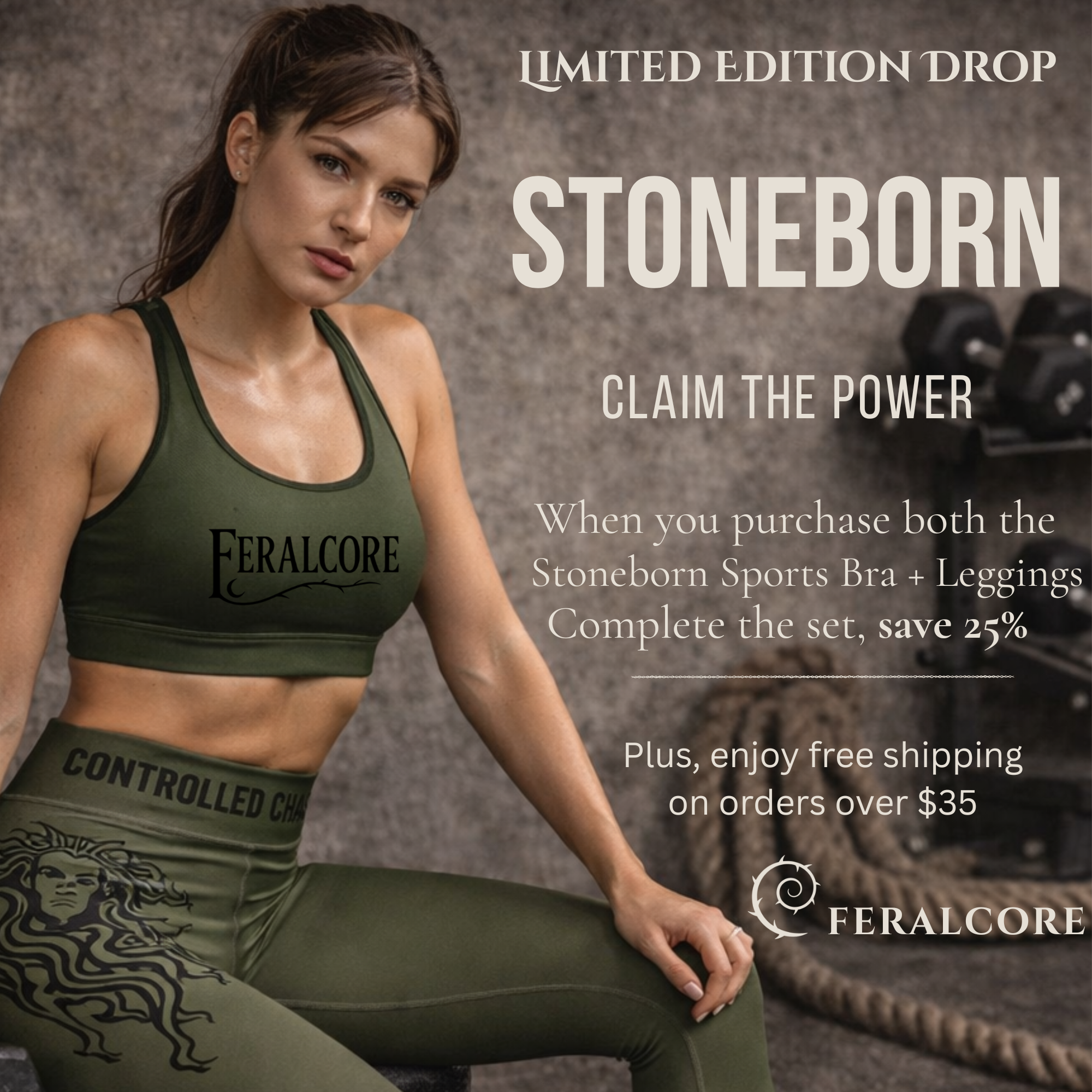 Feralcore Stoneborn “Controlled Chaos” High-Waisted Leggings
