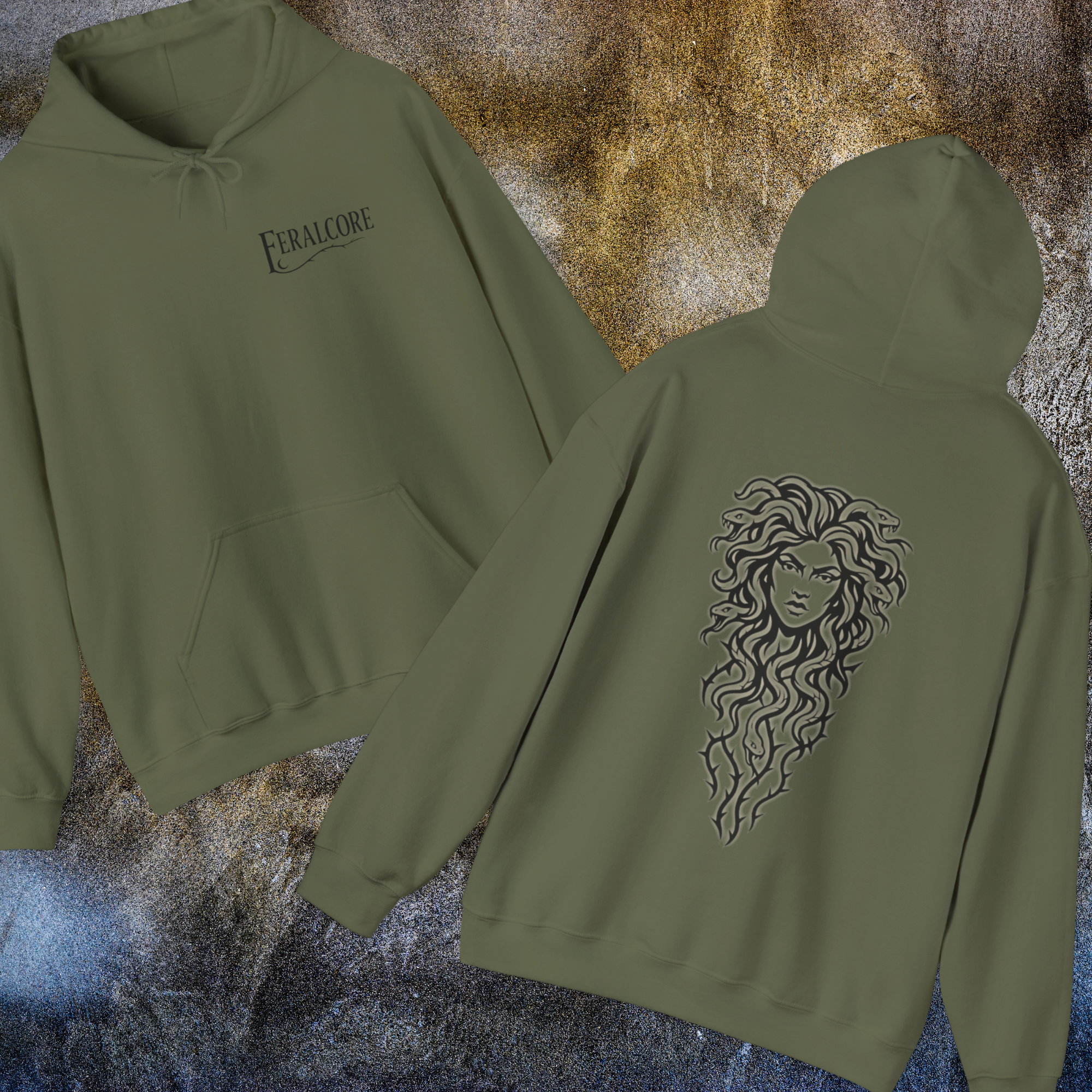 Stoneborn Sovereign – Feralcore Medusa Hoodie