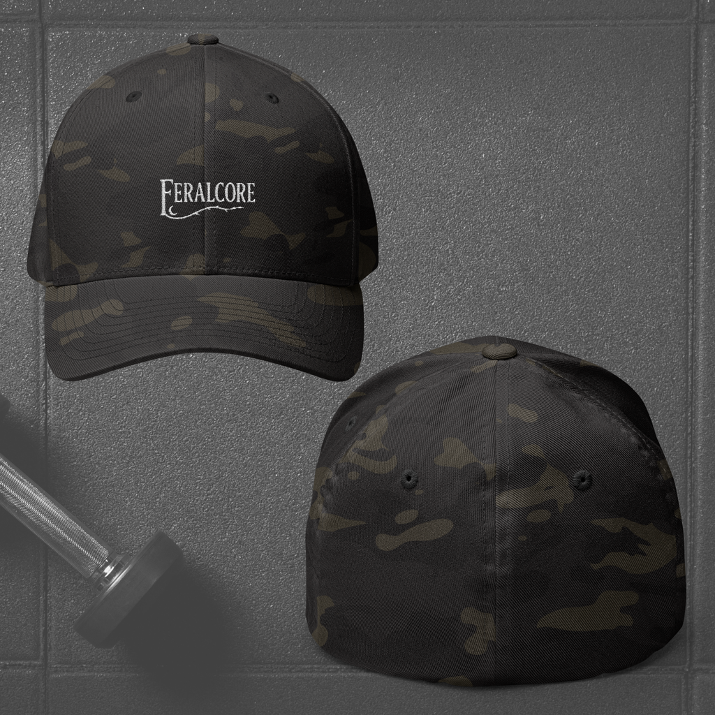 Feralcore Shadow Crown – Women’s Black Camo Embroidered Performance Hat