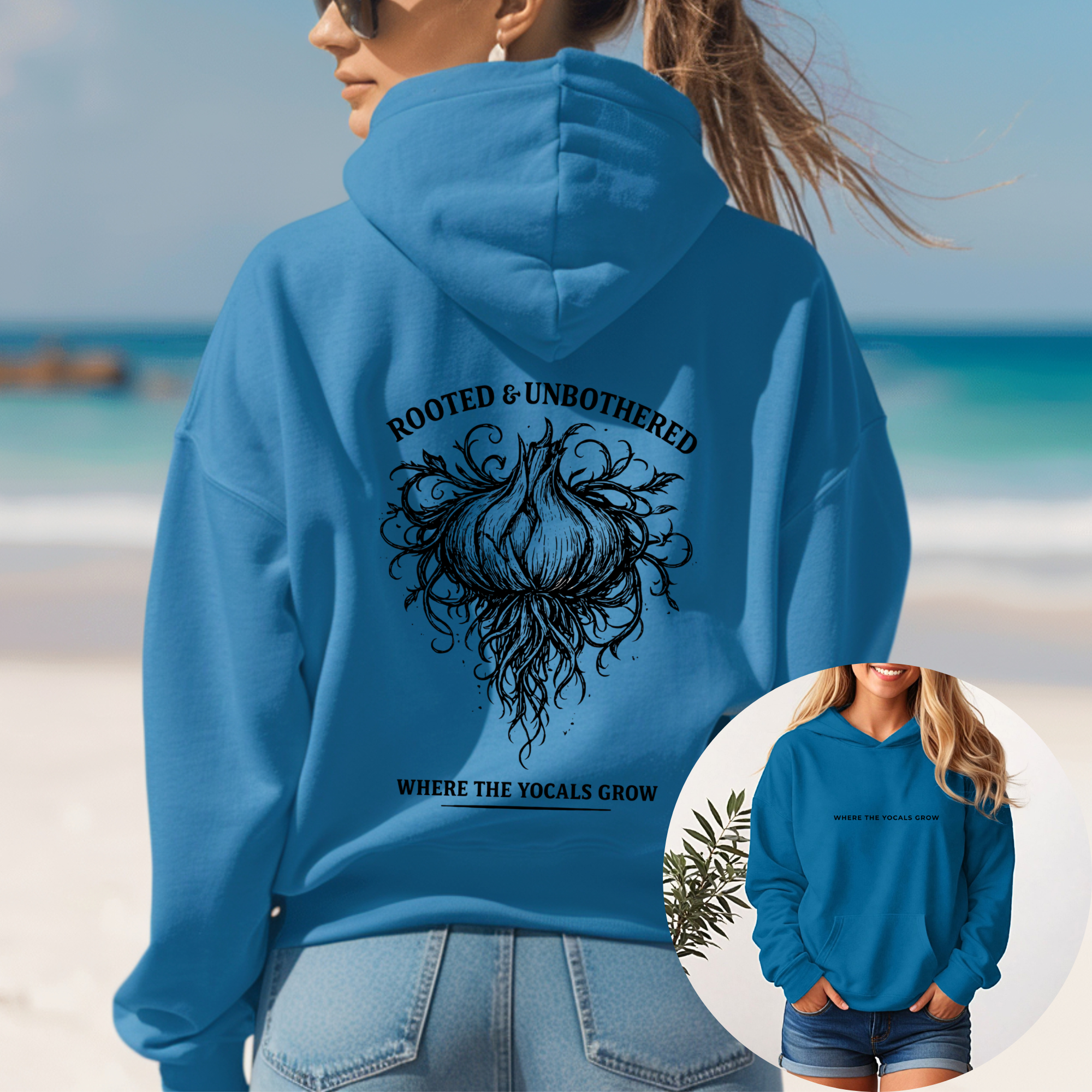 Rooted & Unbothered Hoodie – Where the YoCals Grow | Urban Gardening Apparel