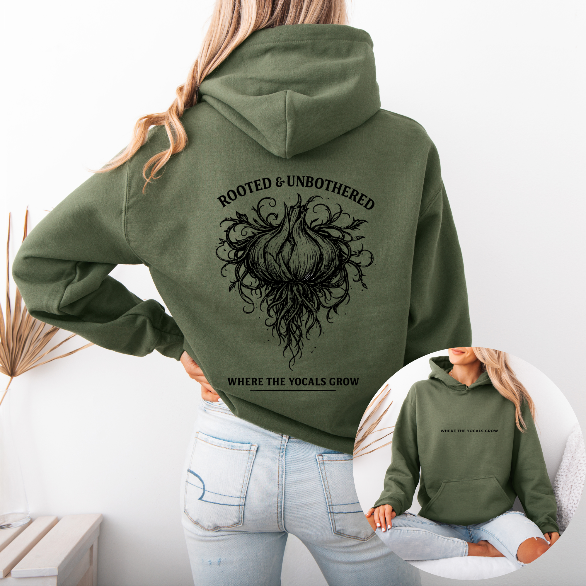 Rooted & Unbothered Hoodie – Where the YoCals Grow | Urban Gardening Apparel