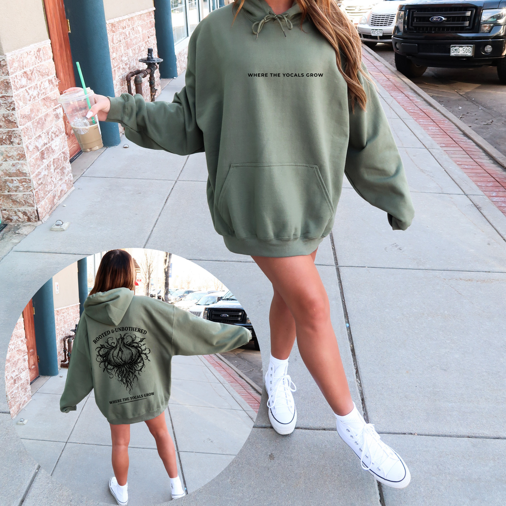 Rooted & Unbothered Hoodie – Where the YoCals Grow | Urban Gardening Apparel