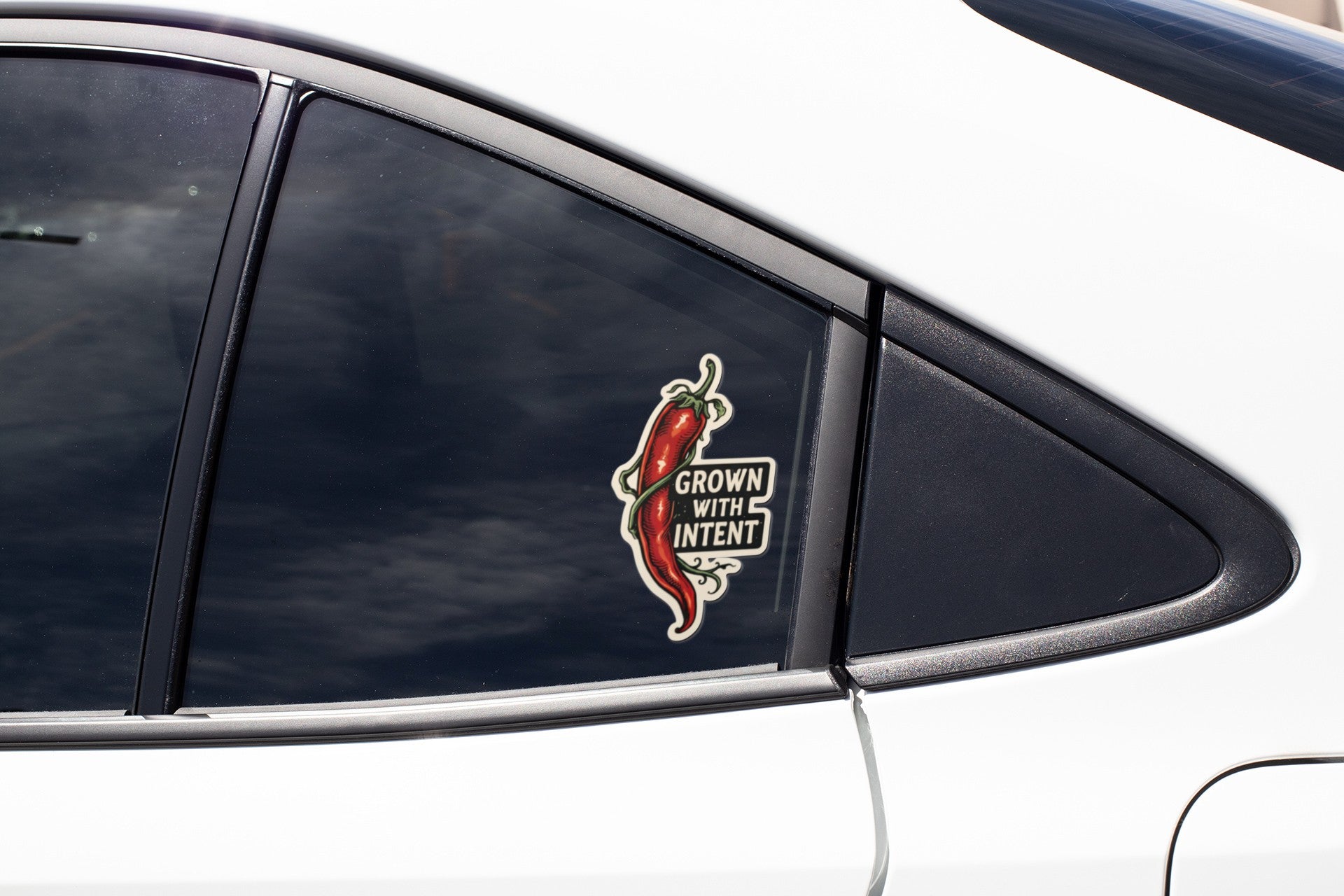 Grown With Intent Chili Pepper Kiss-Cut Sticker