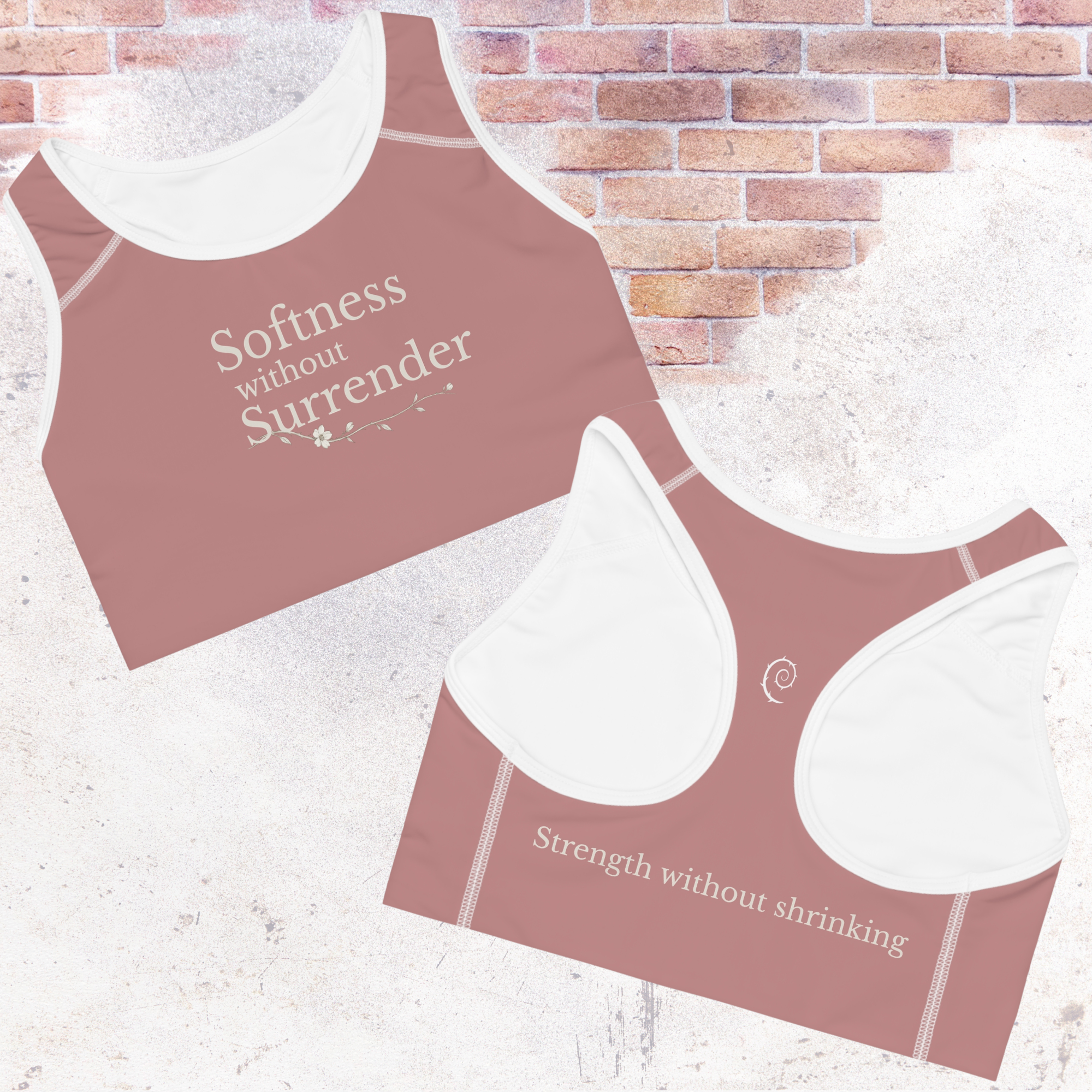 Steady Bloom Sports Bra — Rose Compression Bra