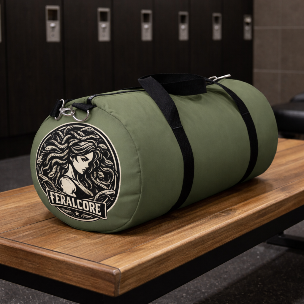 Gym Duffel Bag for Women – Olive Workout Gym Bag | Feralcore Medusa Collection