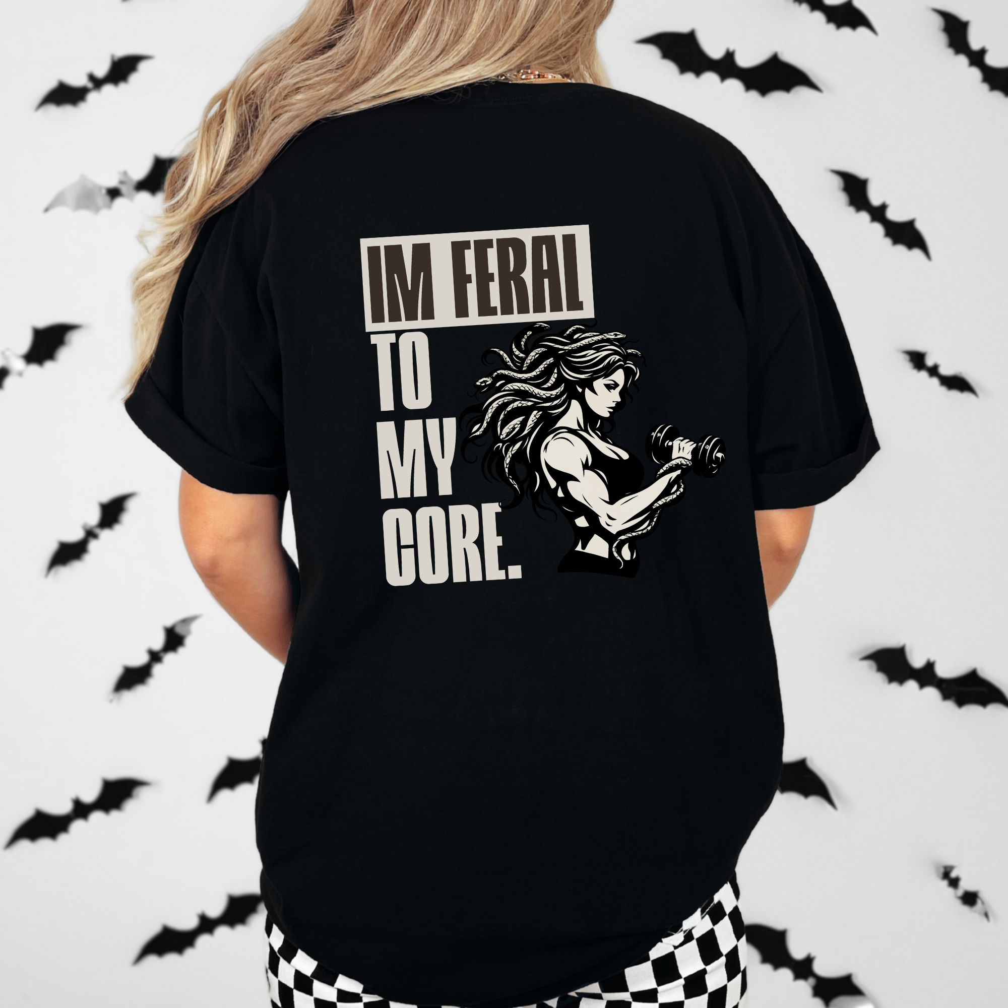 Feralcore Medusa Gym Shirt, I Am Feral To My Core Tee, Comfort Colors Oversized Shirt, Women Fitness Shirt, Strength Graphic Tee