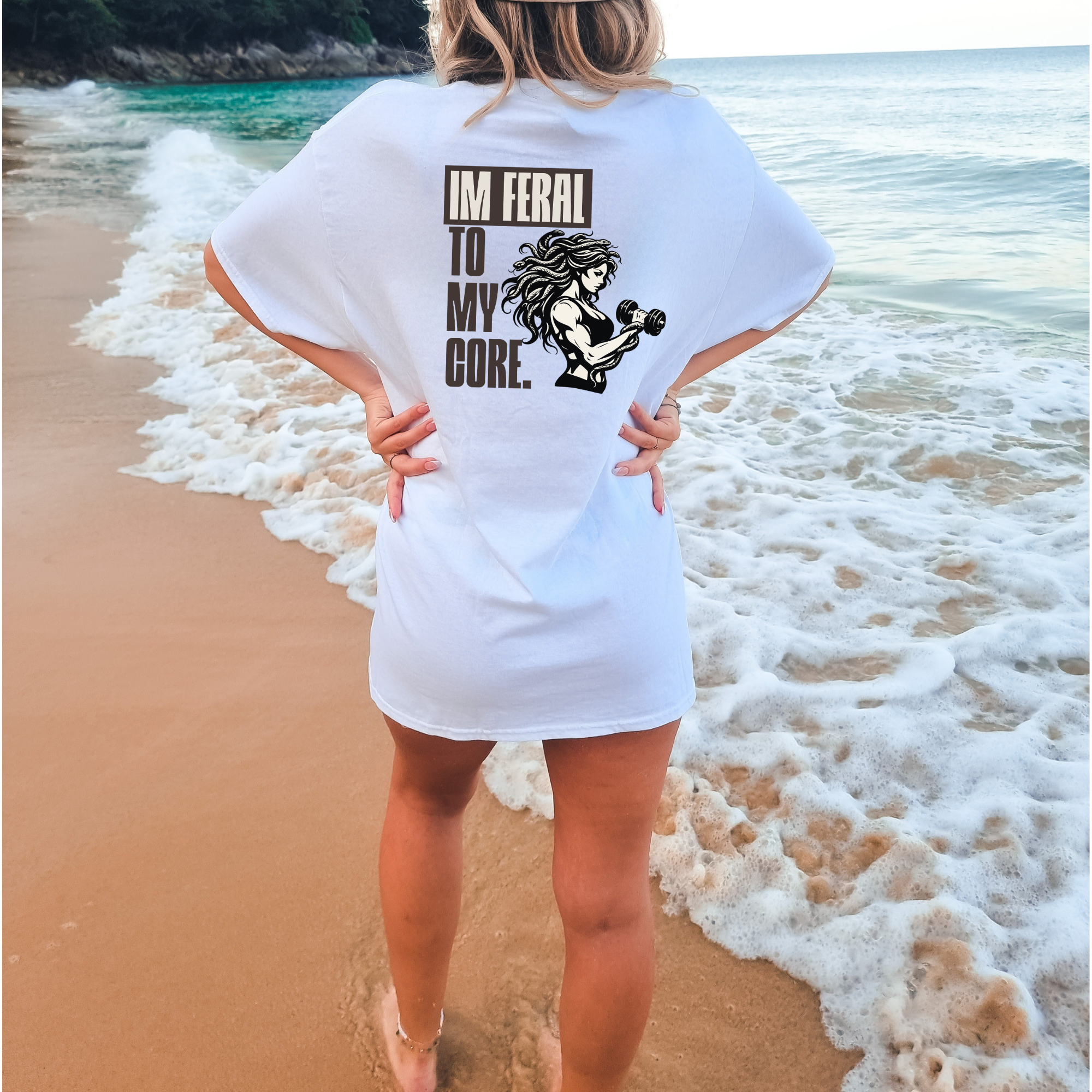 Feralcore Medusa Gym Shirt, I Am Feral To My Core Tee, Comfort Colors Oversized Shirt, Women Fitness Shirt, Strength Graphic Tee