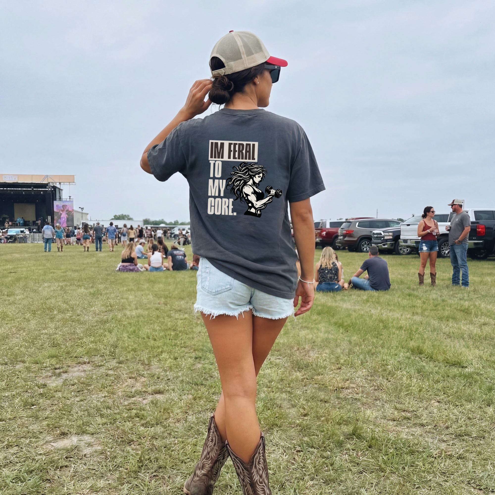 Feralcore Medusa Gym Shirt, I Am Feral To My Core Tee, Comfort Colors Oversized Shirt, Women Fitness Shirt, Strength Graphic Tee