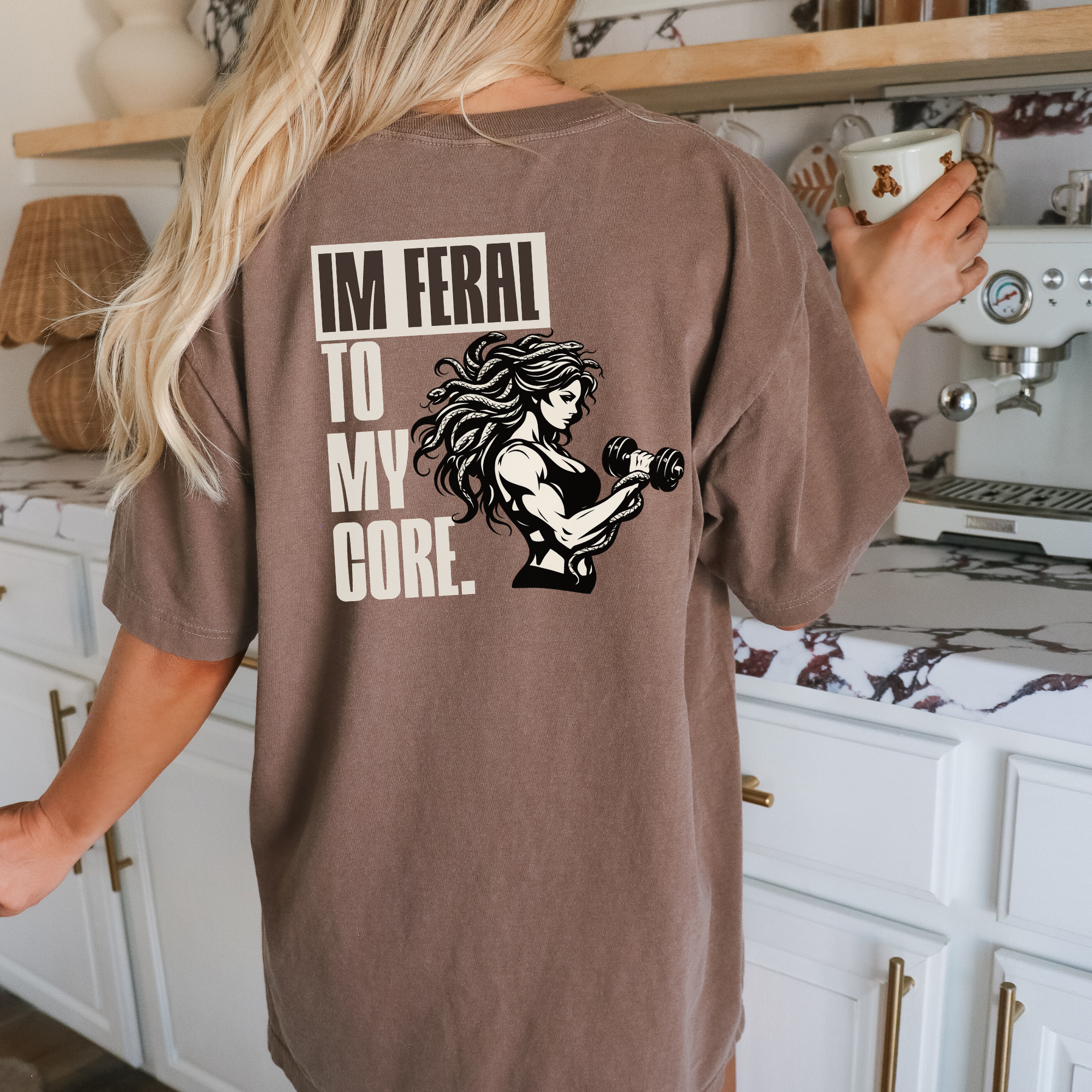 Feralcore Medusa Gym Shirt, I Am Feral To My Core Tee, Comfort Colors Oversized Shirt, Women Fitness Shirt, Strength Graphic Tee