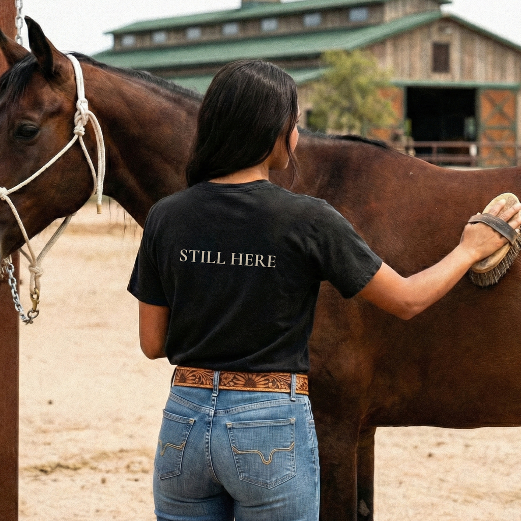 Still Here Oversized Tee | Minimal Athletic Streetwear Shirt