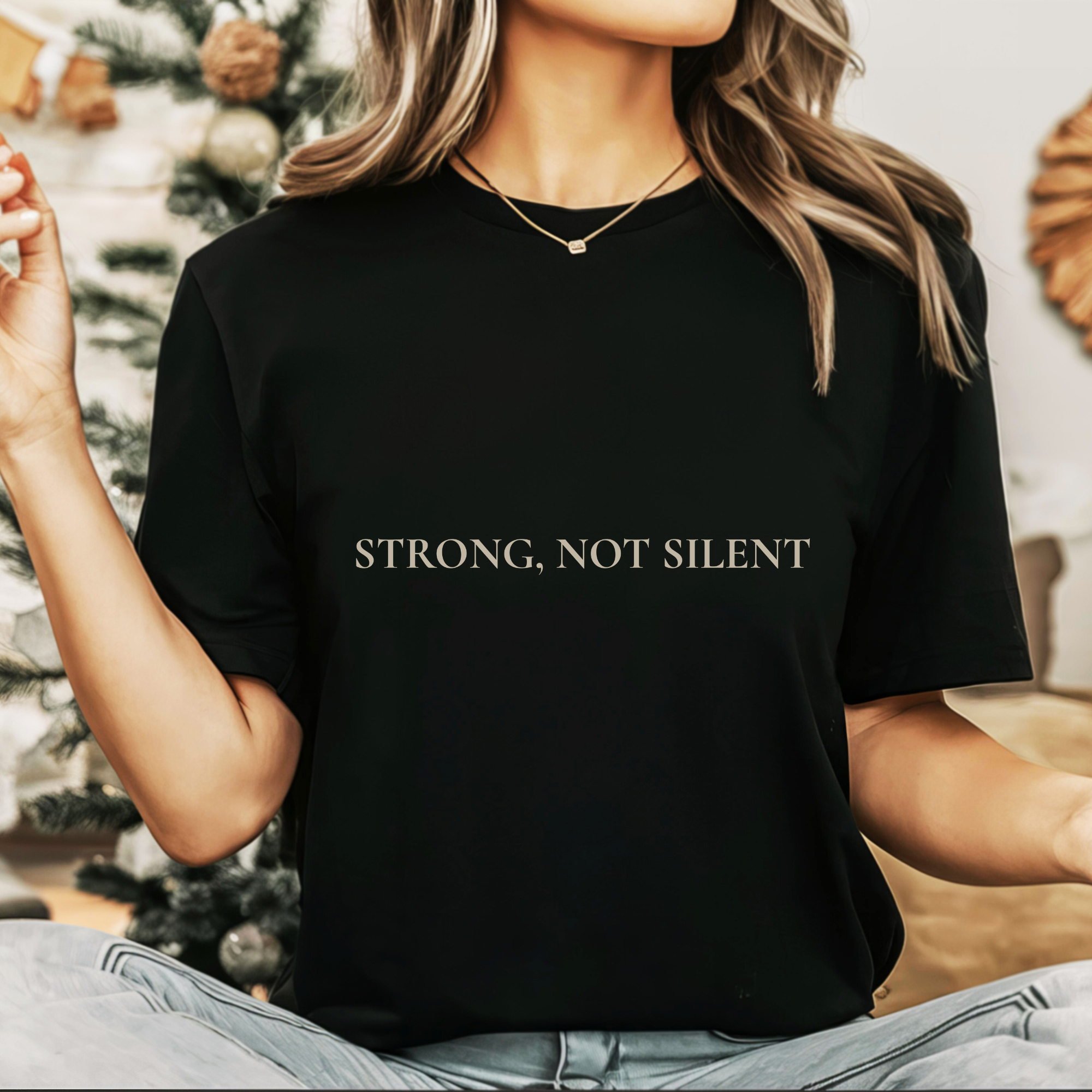 Strong, Not Silent Oversized Tee | Athletic Streetwear Shirt