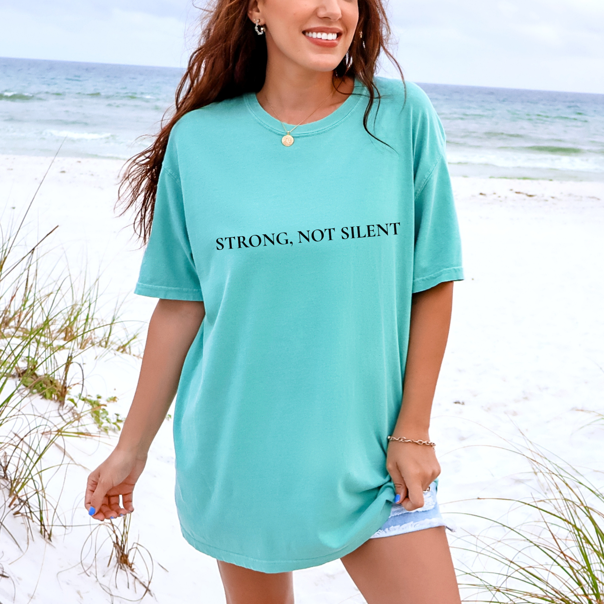 Strong, Not Silent Oversized Tee | Athletic Streetwear Shirt