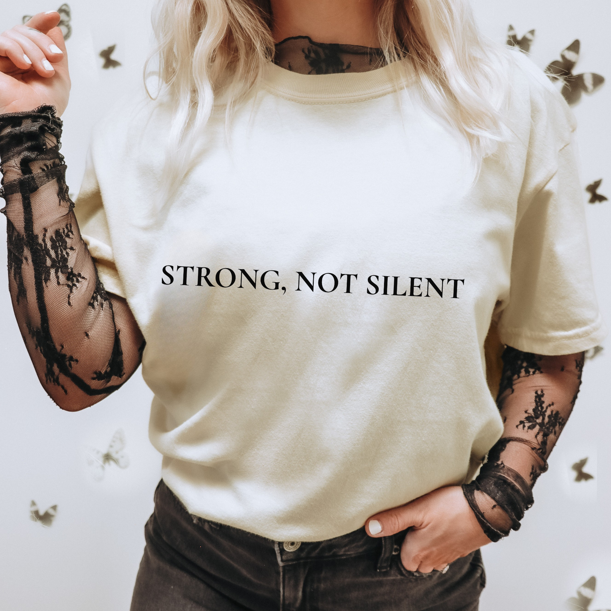 Strong, Not Silent Oversized Tee | Athletic Streetwear Shirt