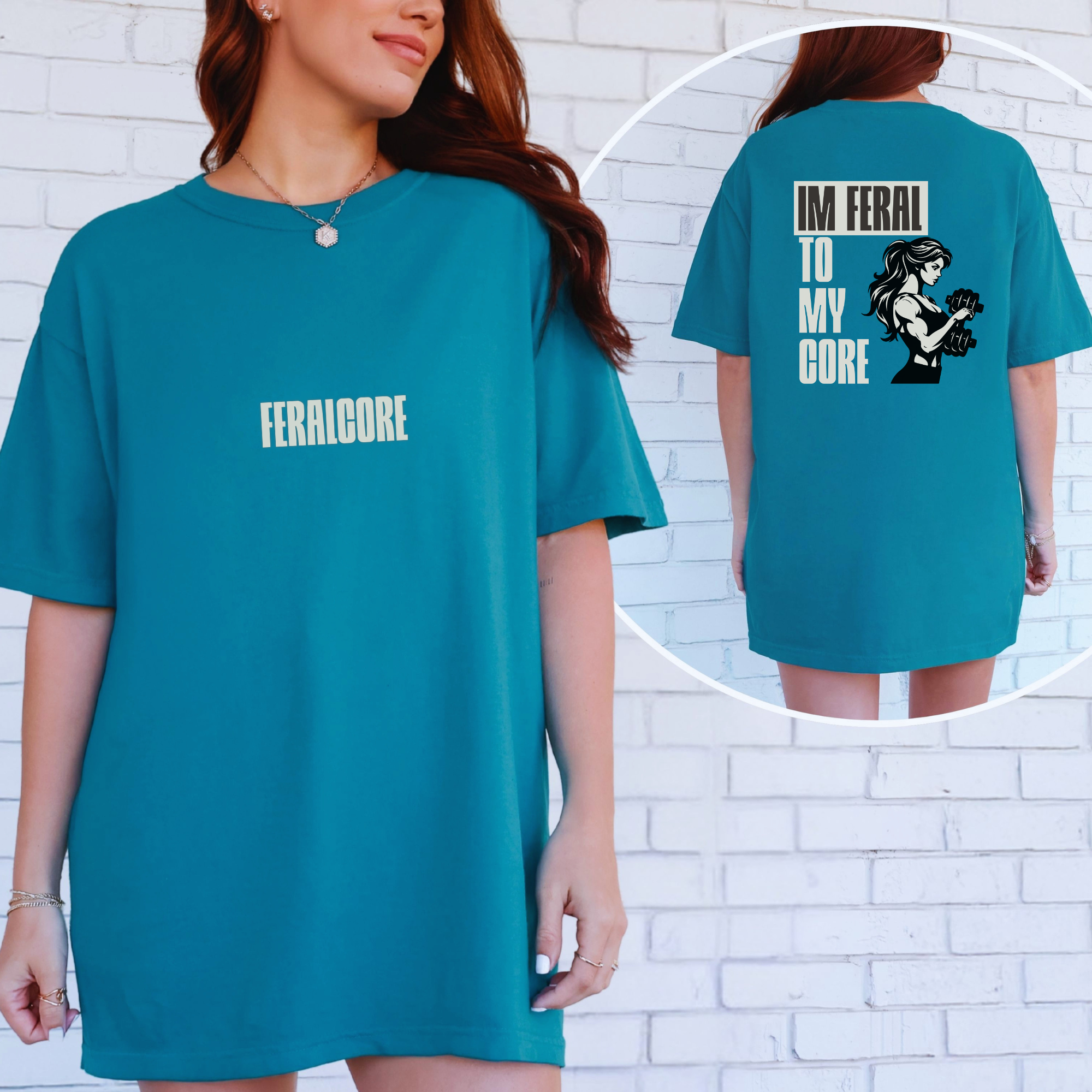 Feralcore Oversized Gym Tee | Feral To My Core Athletic Shirt
