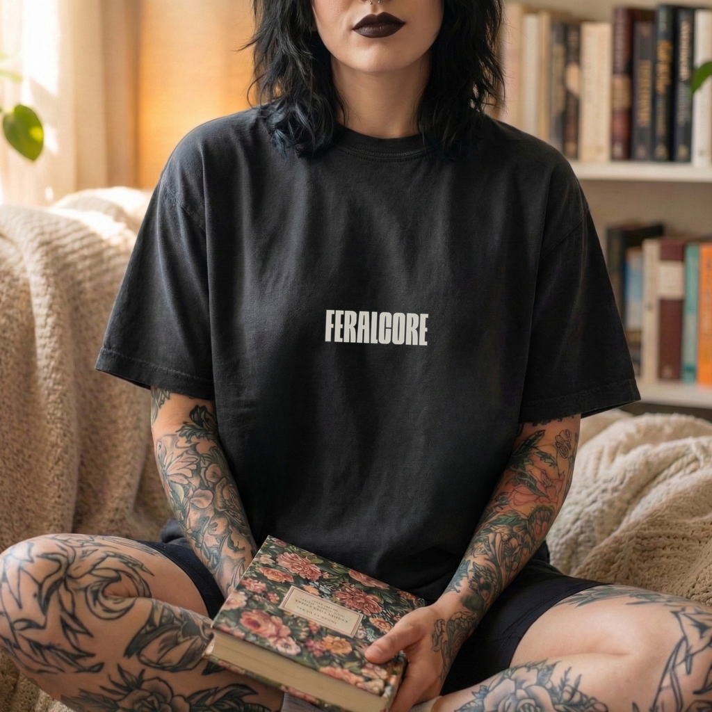 Feralcore Oversized Gym Tee | Feral To My Core Athletic Shirt