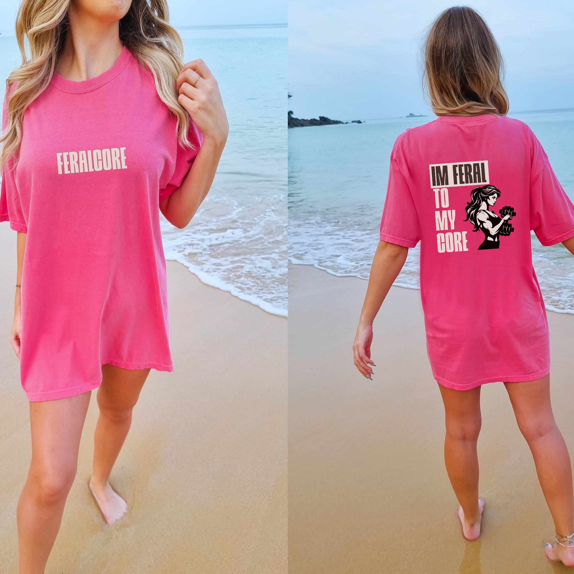 Feralcore Oversized Gym Tee | Feral To My Core Athletic Shirt