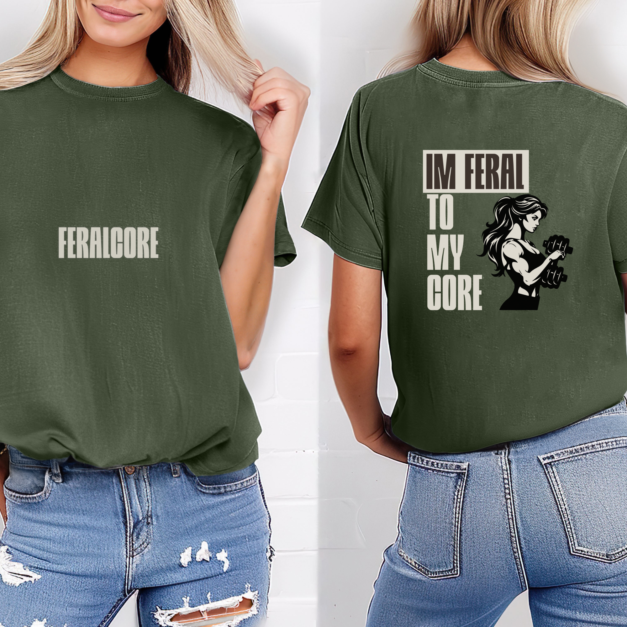 Feralcore Oversized Gym Tee | Feral To My Core Athletic Shirt