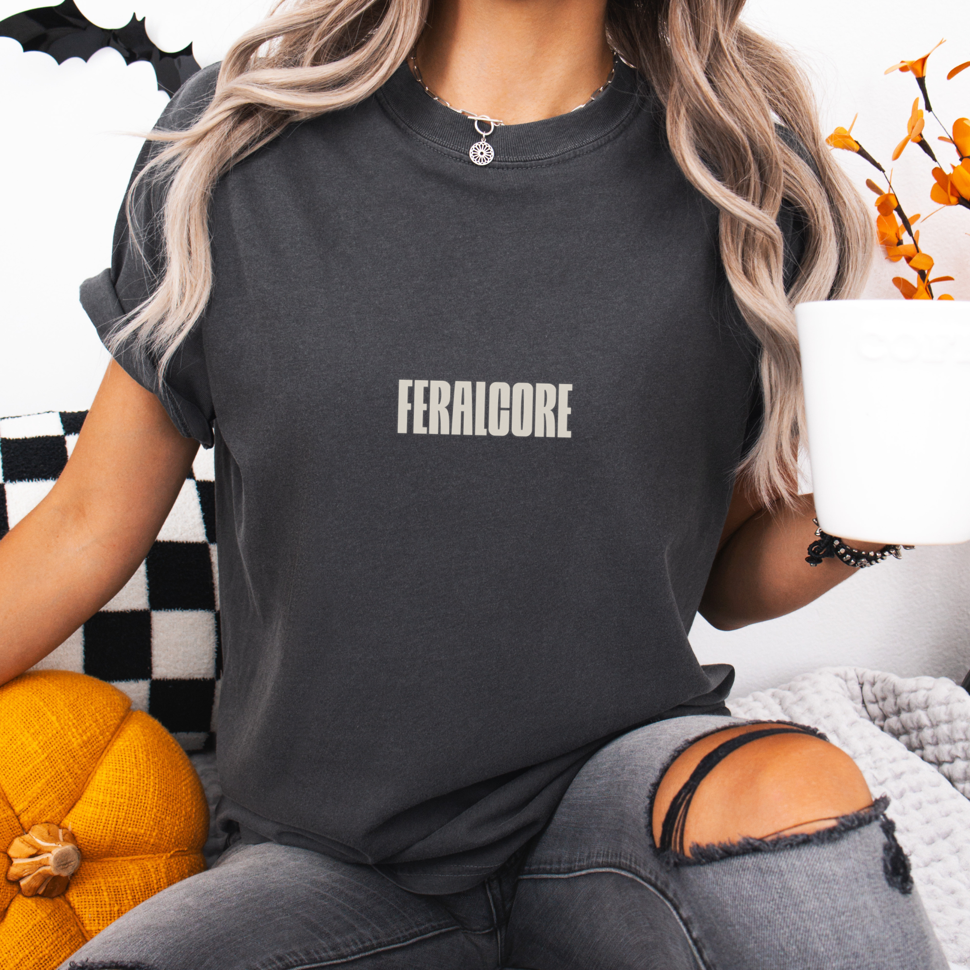 Feralcore Oversized Gym Tee | Feral To My Core Athletic Shirt