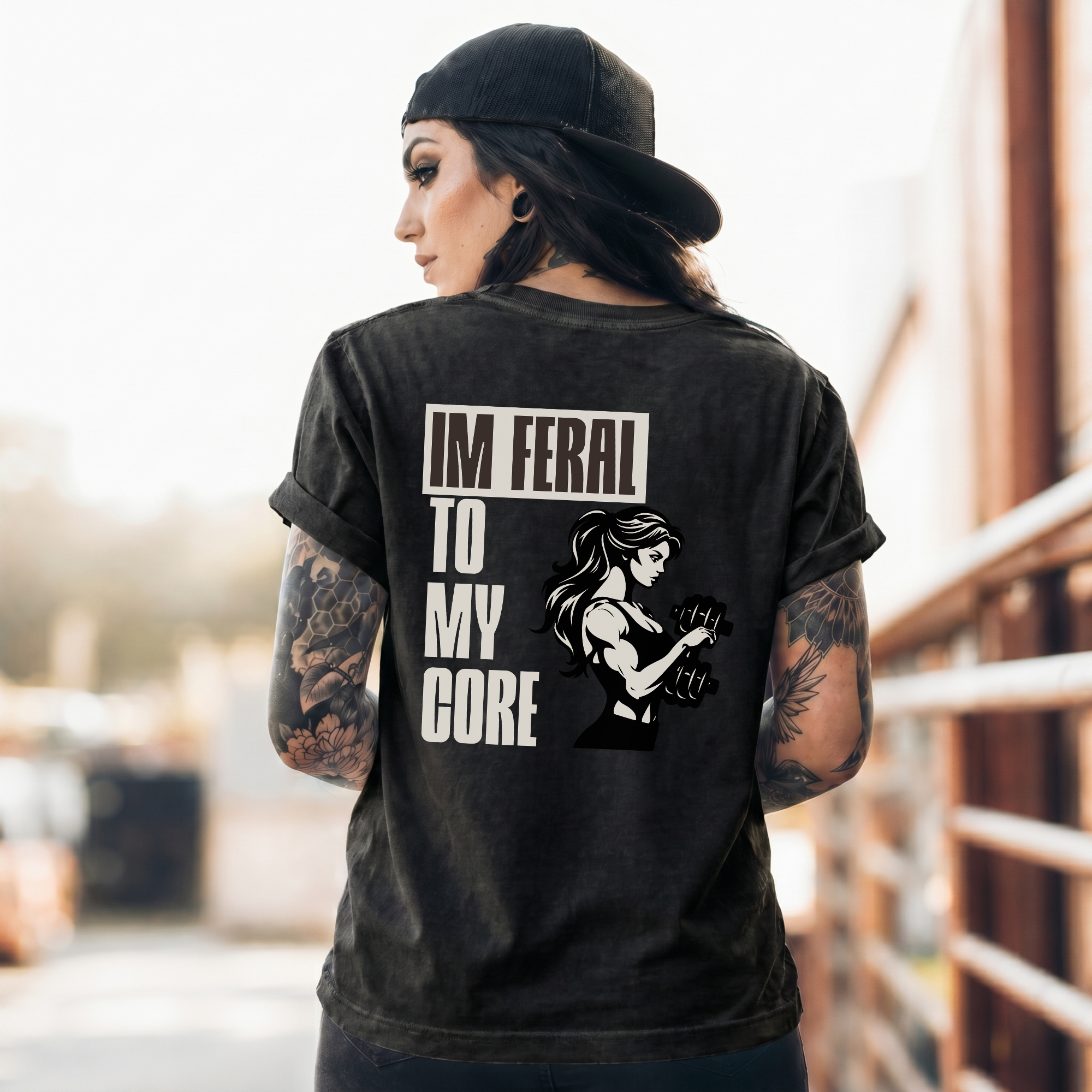 Feralcore Oversized Gym Tee | Feral To My Core Athletic Shirt