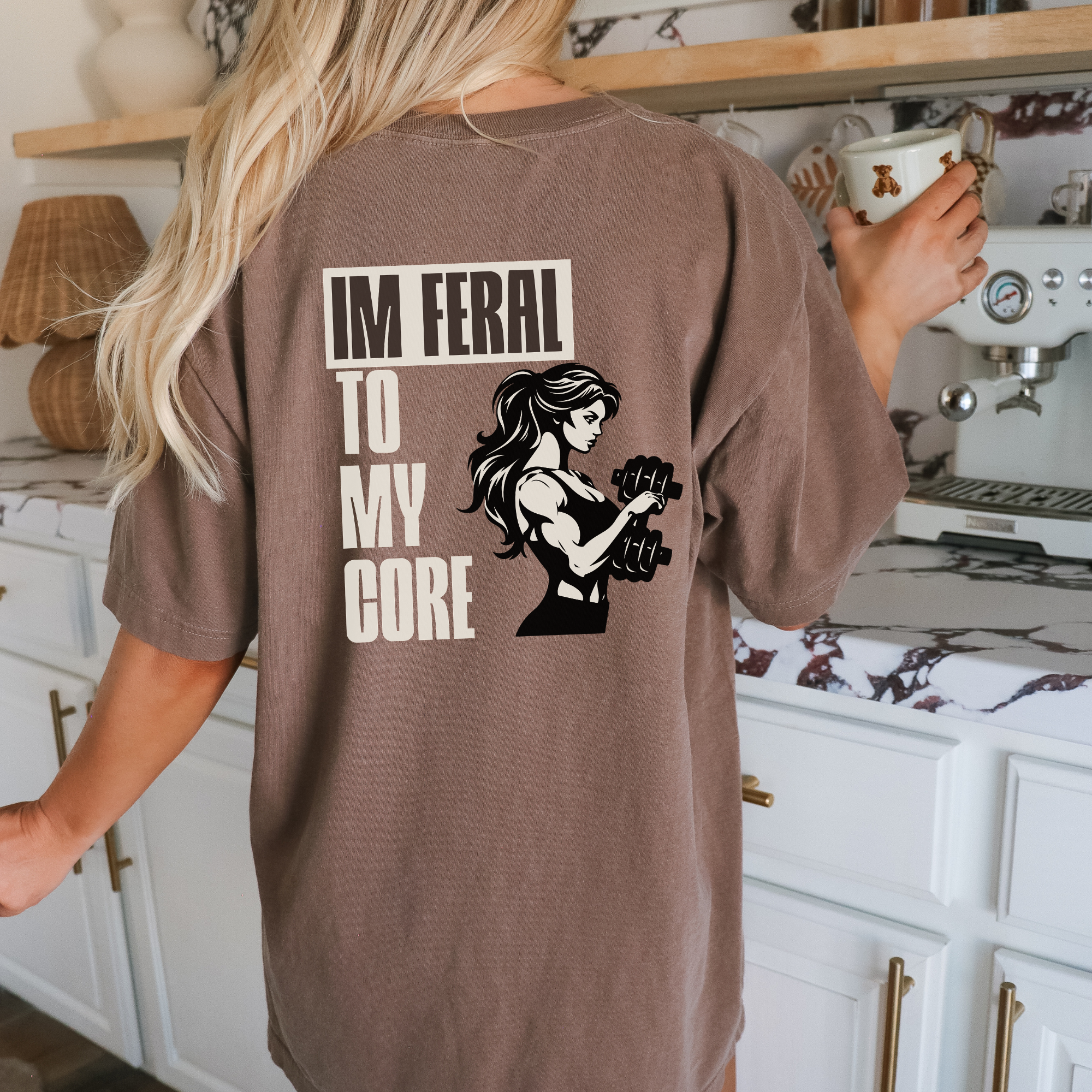 Feralcore Oversized Gym Tee | Feral To My Core Athletic Shirt
