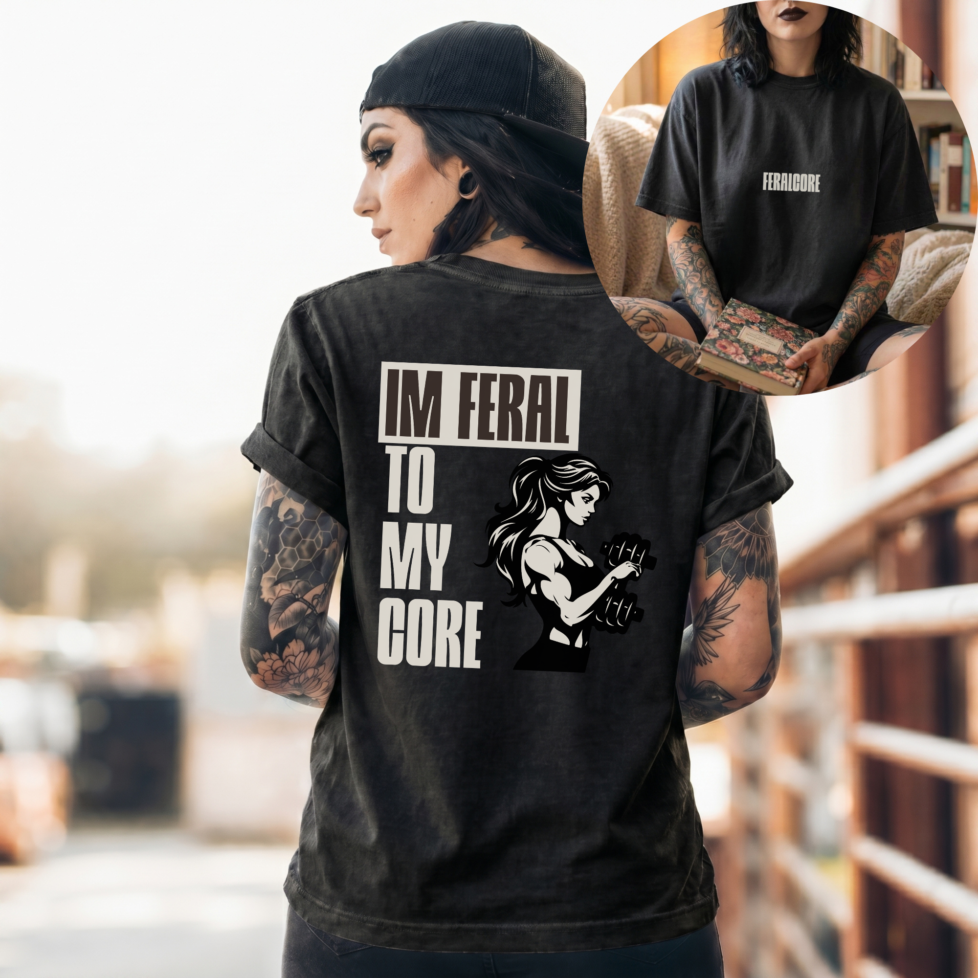 Feralcore Oversized Gym Tee | Feral To My Core Athletic Shirt
