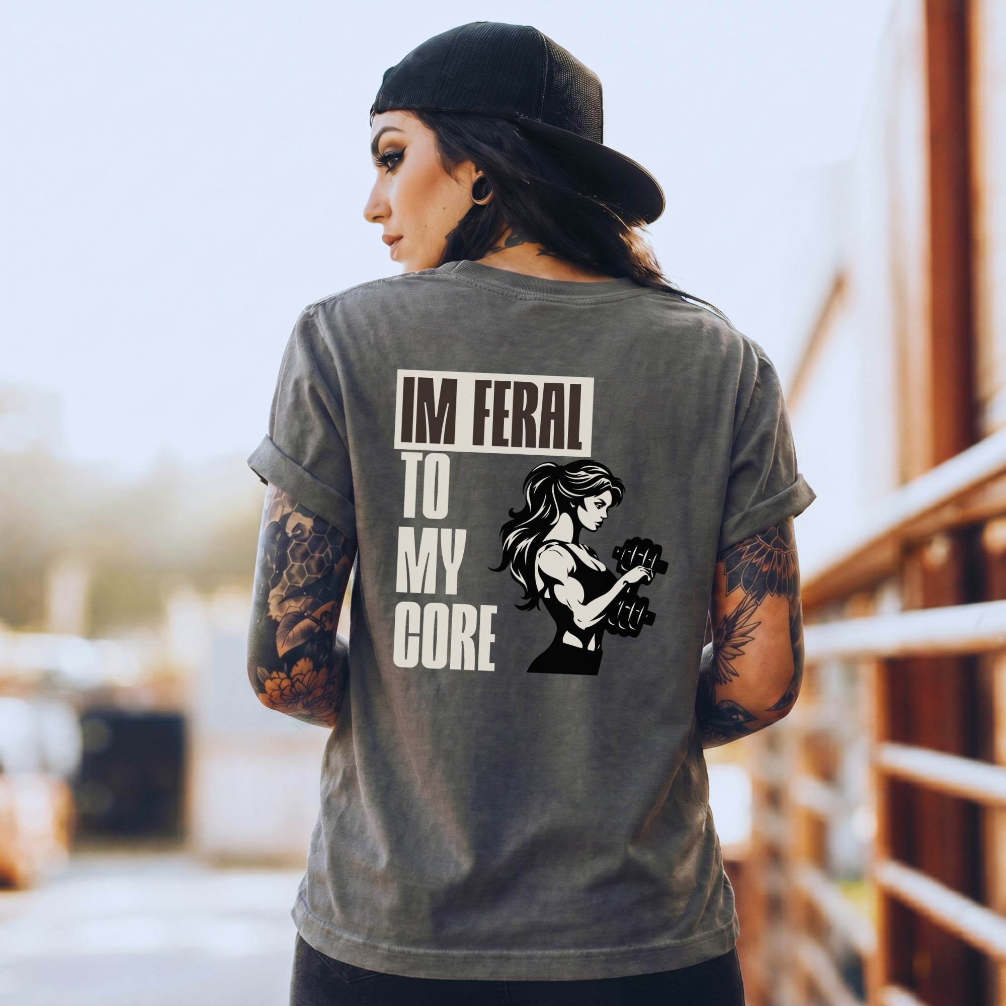 Feralcore Oversized Gym Tee | Feral To My Core Athletic Shirt