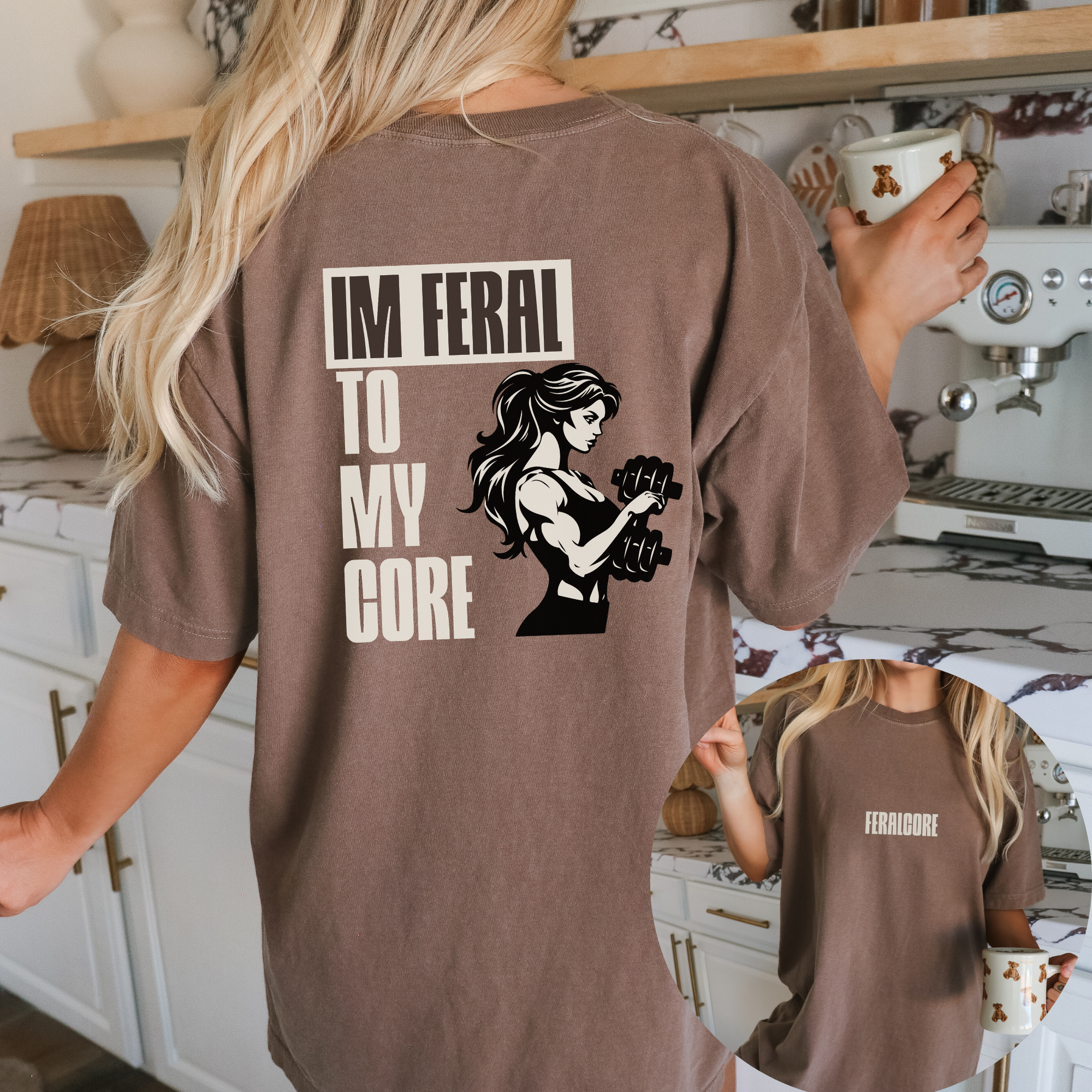 Feralcore Oversized Gym Tee | Feral To My Core Athletic Shirt
