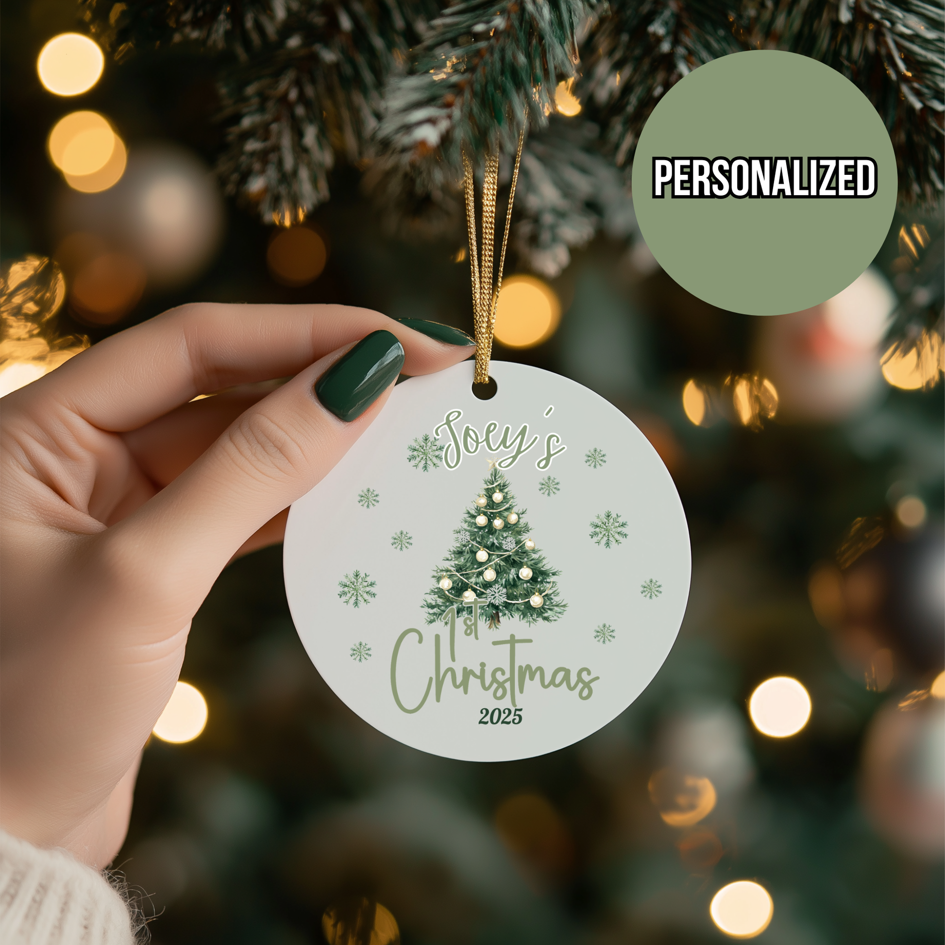 Personalized Christmas Ornament, 1st Christmas Keepsake, Holiday Decoration, New Baby Gift, Tree Ornament 2025