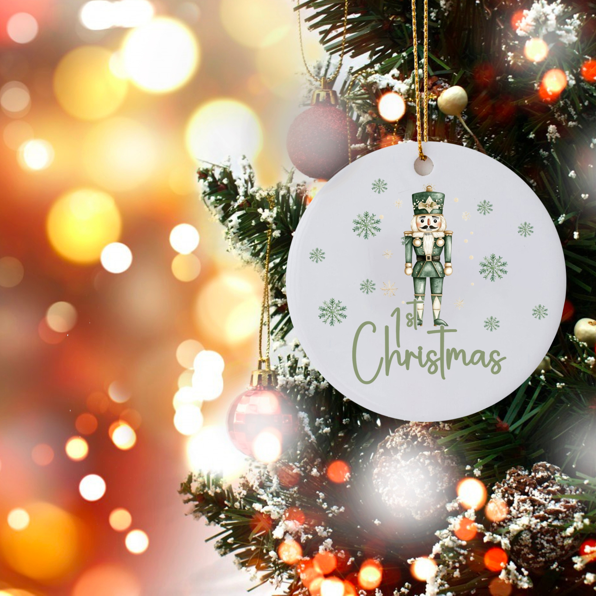 Personalized Christmas Ornament, 1st Christmas Keepsake, Holiday Decoration, New Baby Gift, Tree Ornament 2025