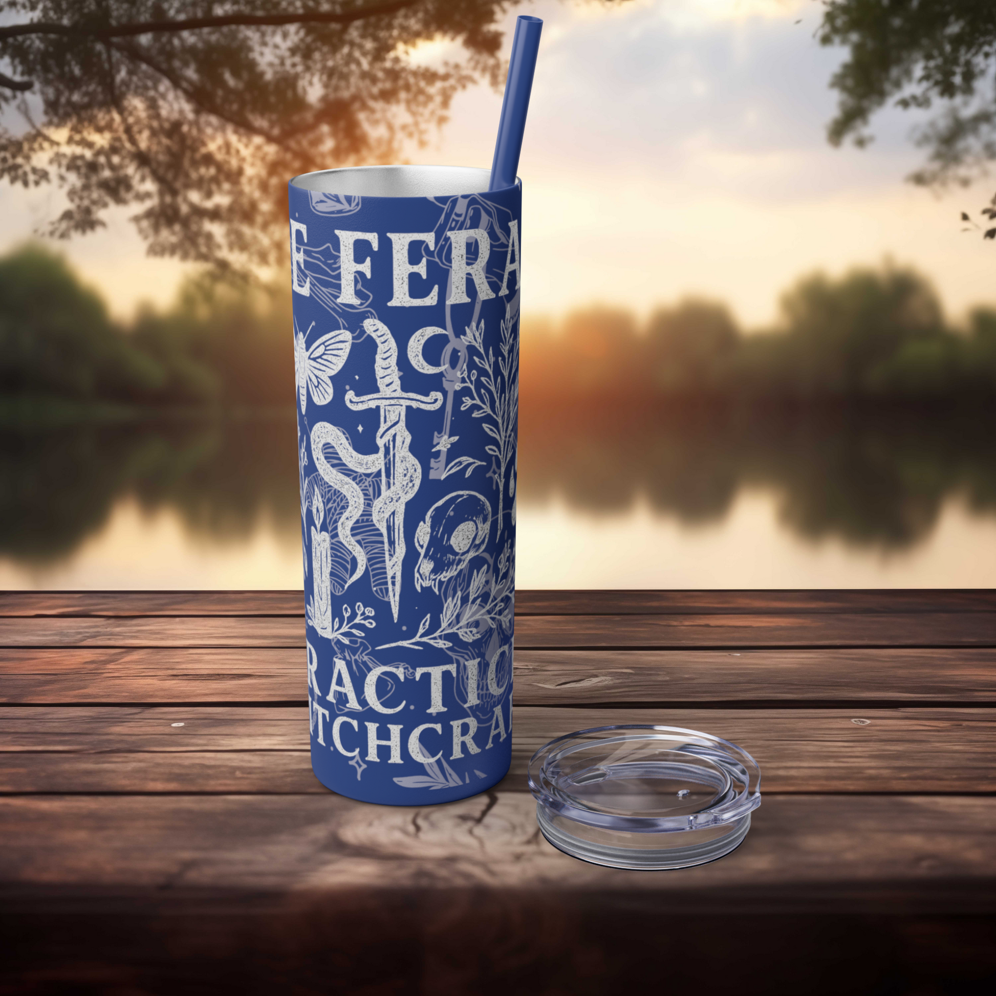 Mystical Witchcraft Tumbler, 20oz Skinny Tumbler, Be Fearless Drinkware, Gifts for Witches, Spooky Home Decor, Spiritual Mugs