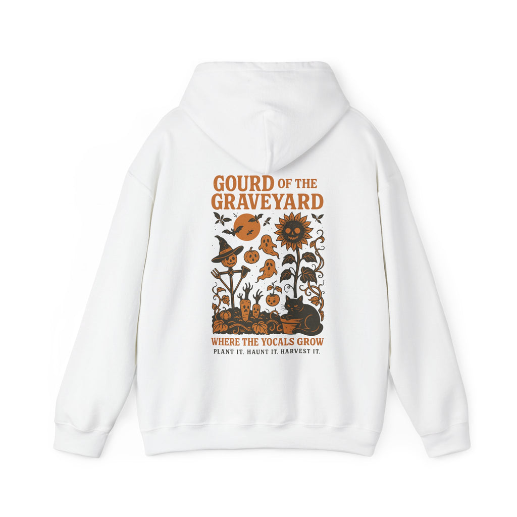 Gourd of the Graveyard Hoodie – Halloween Garden Hoodie with Pocket Ghost | Funny Fall Sweatshirt | Where the YoCals Grow