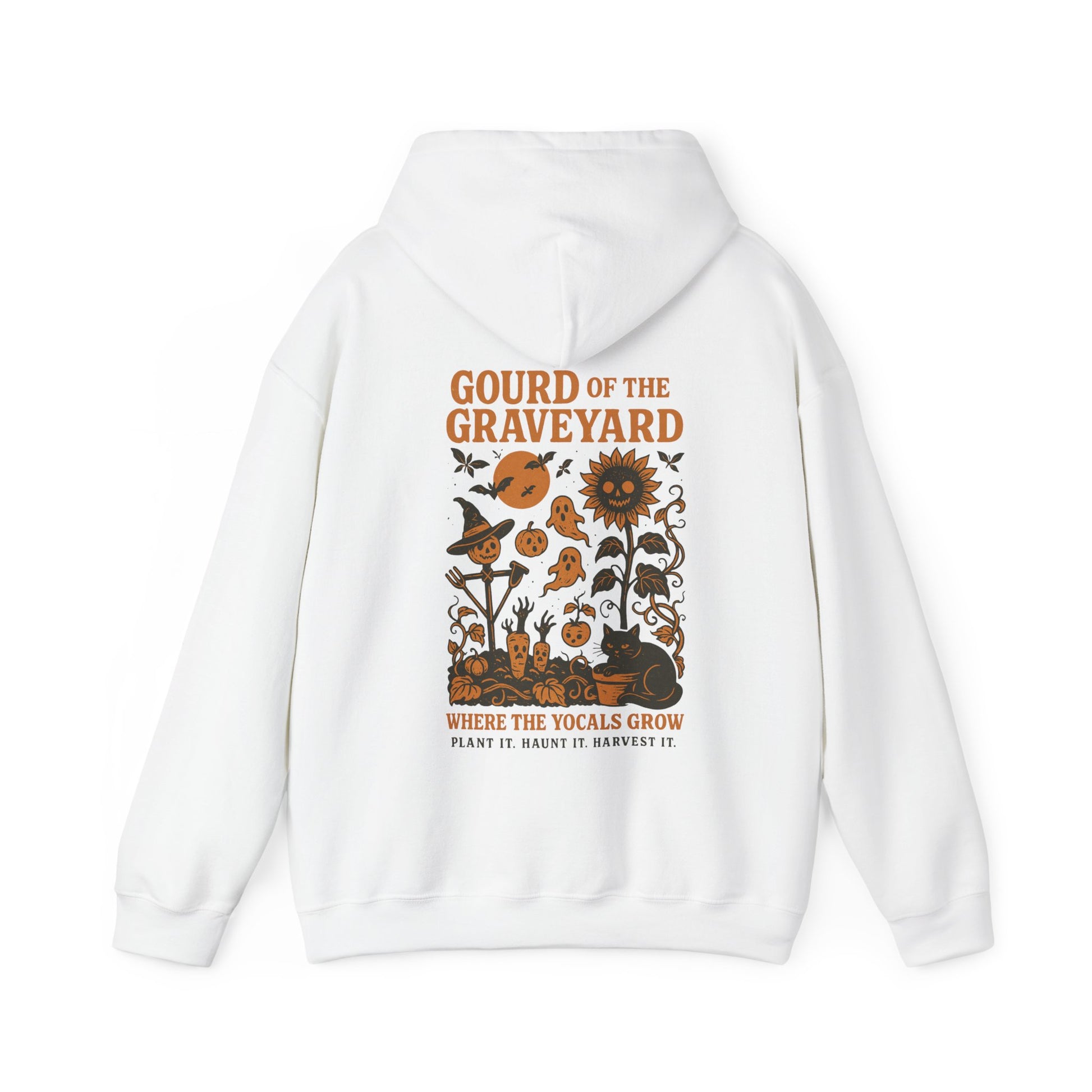 Gourd of the Graveyard Hoodie – Halloween Garden Hoodie with Pocket Ghost | Funny Fall Sweatshirt | Where the YoCals Grow