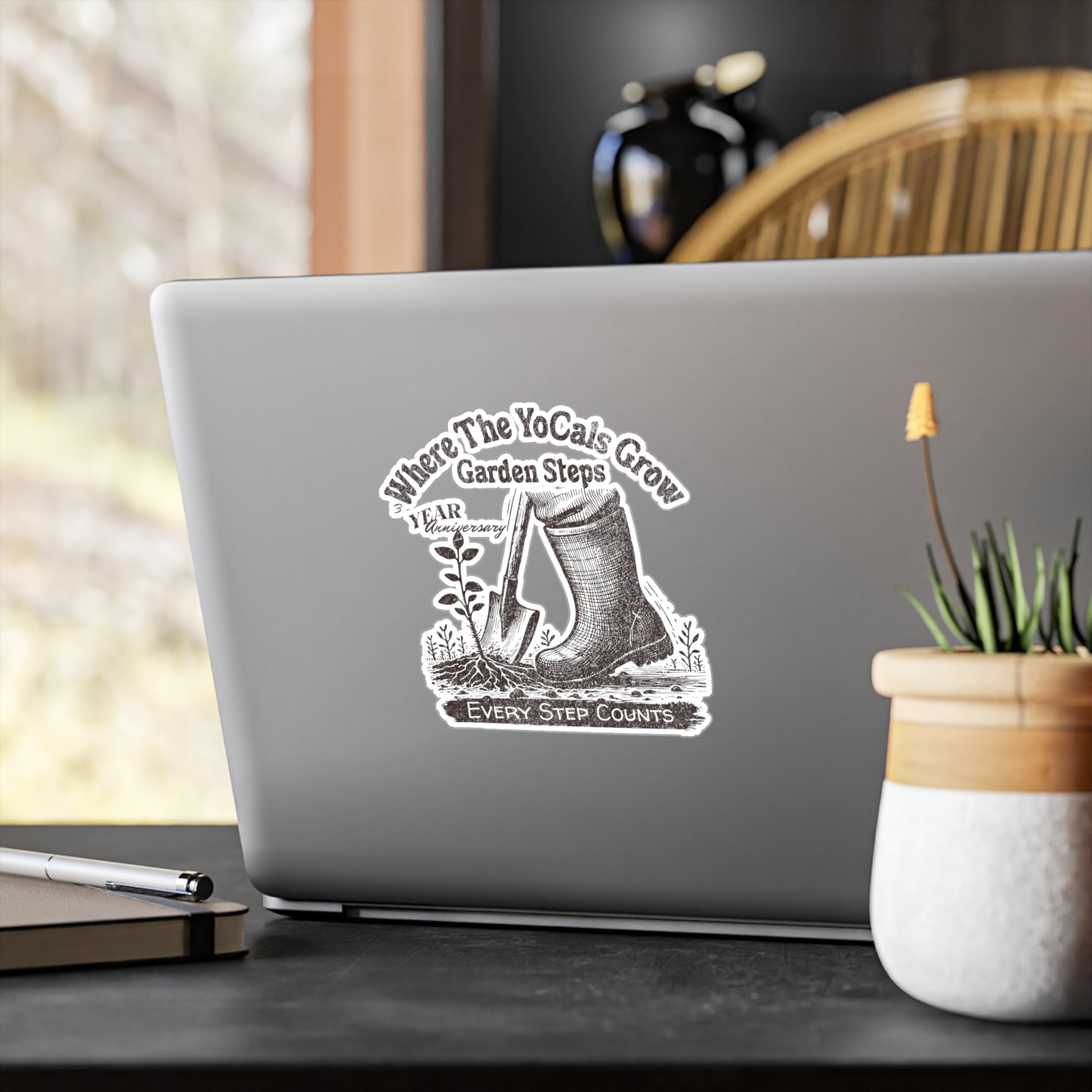 Vinyl Decal - Where The YoCals Grow 3rd Anniversary 'Garden Steps, Every Step Counts'