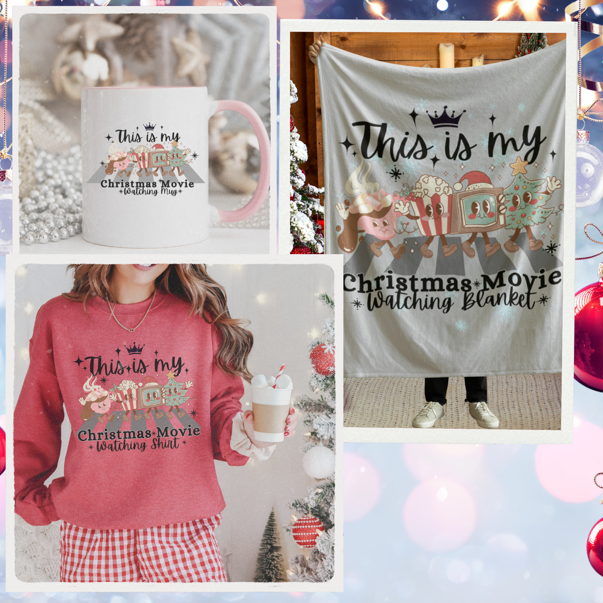 This Is My Christmas Movie Watching Sweatshirt, Retro Christmas Shirt, Christmas Tree Cozy Sweater, Vintage Sweatshirt