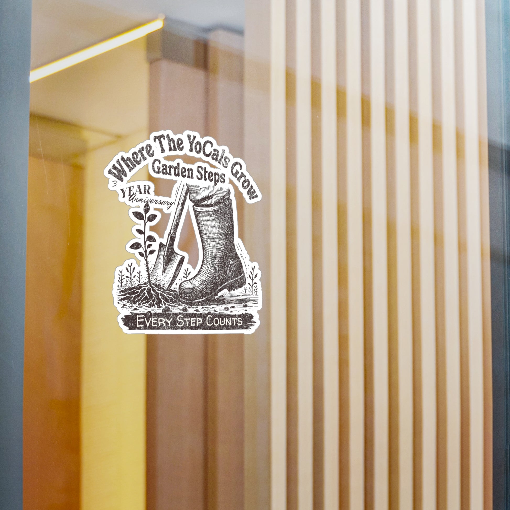 Vinyl Decal - Where The YoCals Grow 3rd Anniversary 'Garden Steps, Every Step Counts'