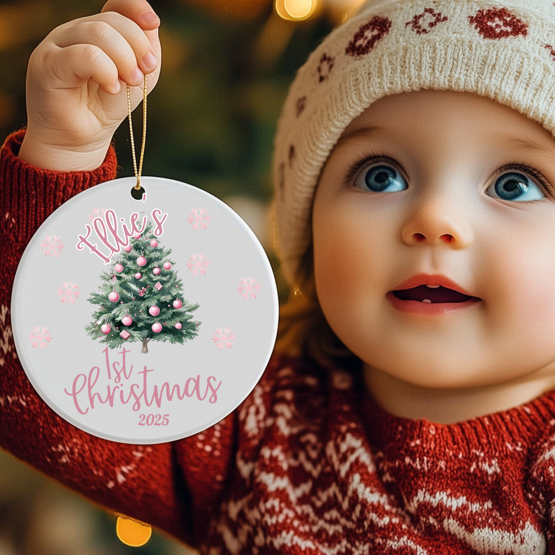 Personalized Christmas Ornament, 1st Christmas Keepsake, Holiday Decoration, New Baby Gift, Tree Ornament 2025