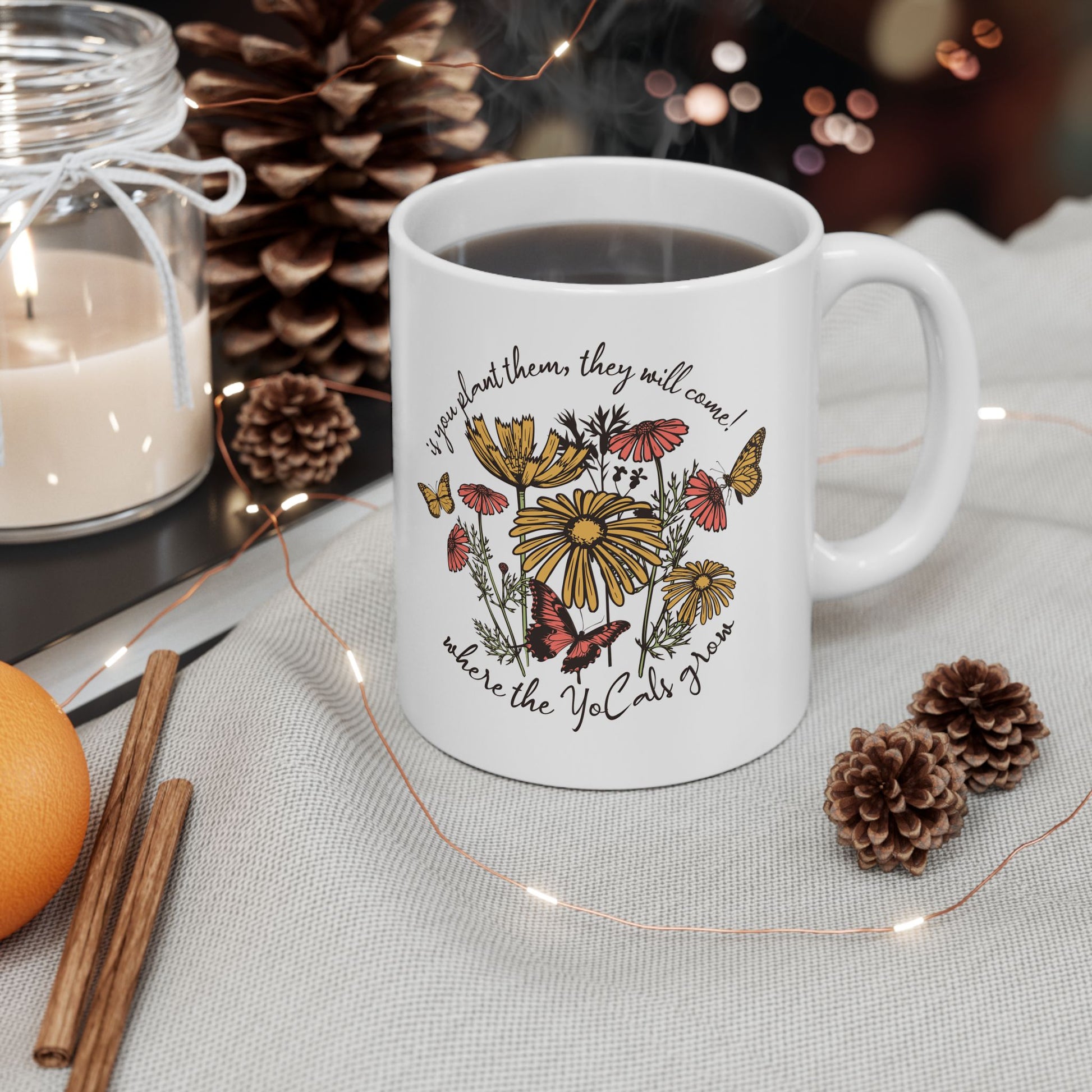 Where The YoCals Grow, Wildflowers and Butterflies Garden Mug