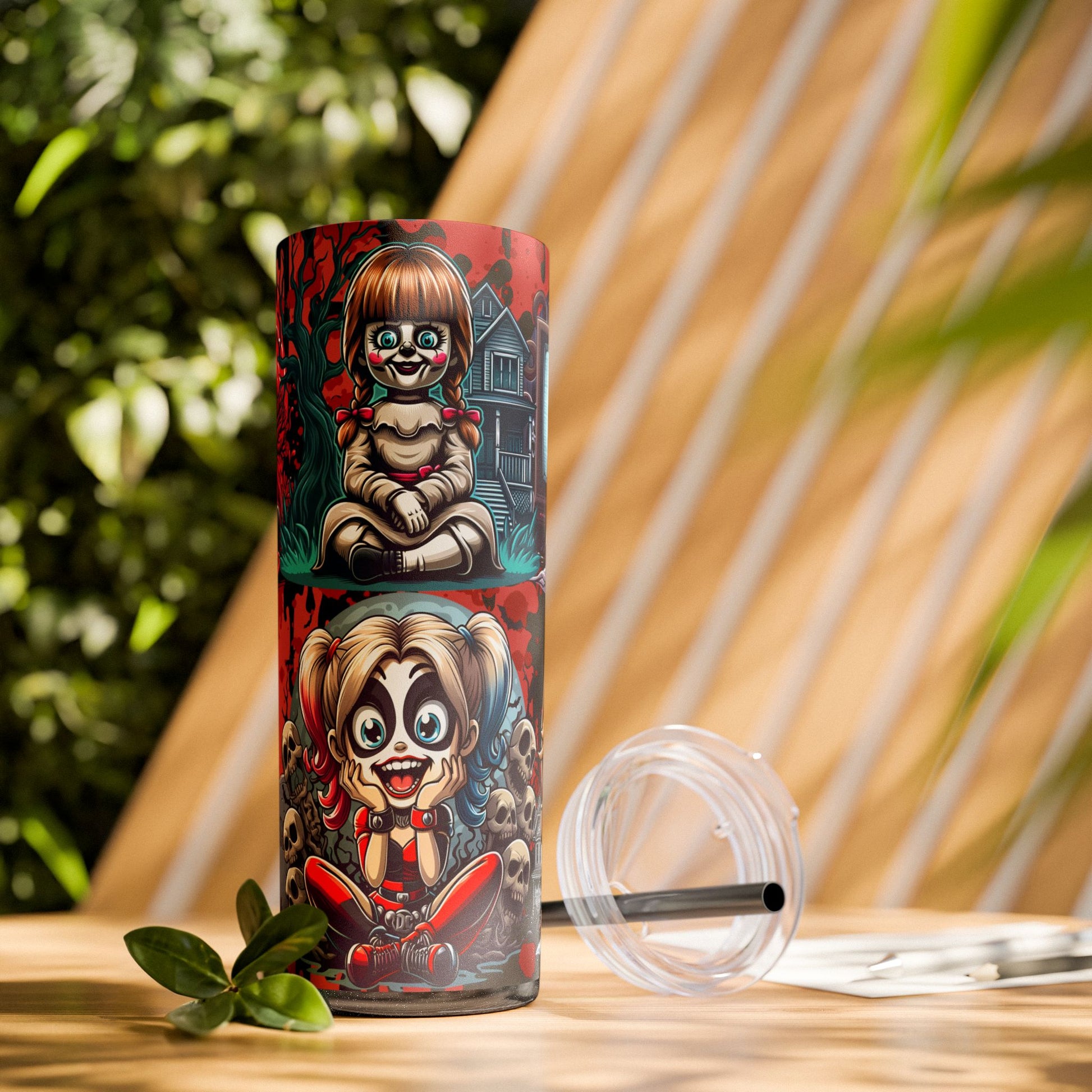 Girls of Horror – 20 oz Skinny Tumbler | Creepy Cute Horror Icons | Maars Insulated Cup