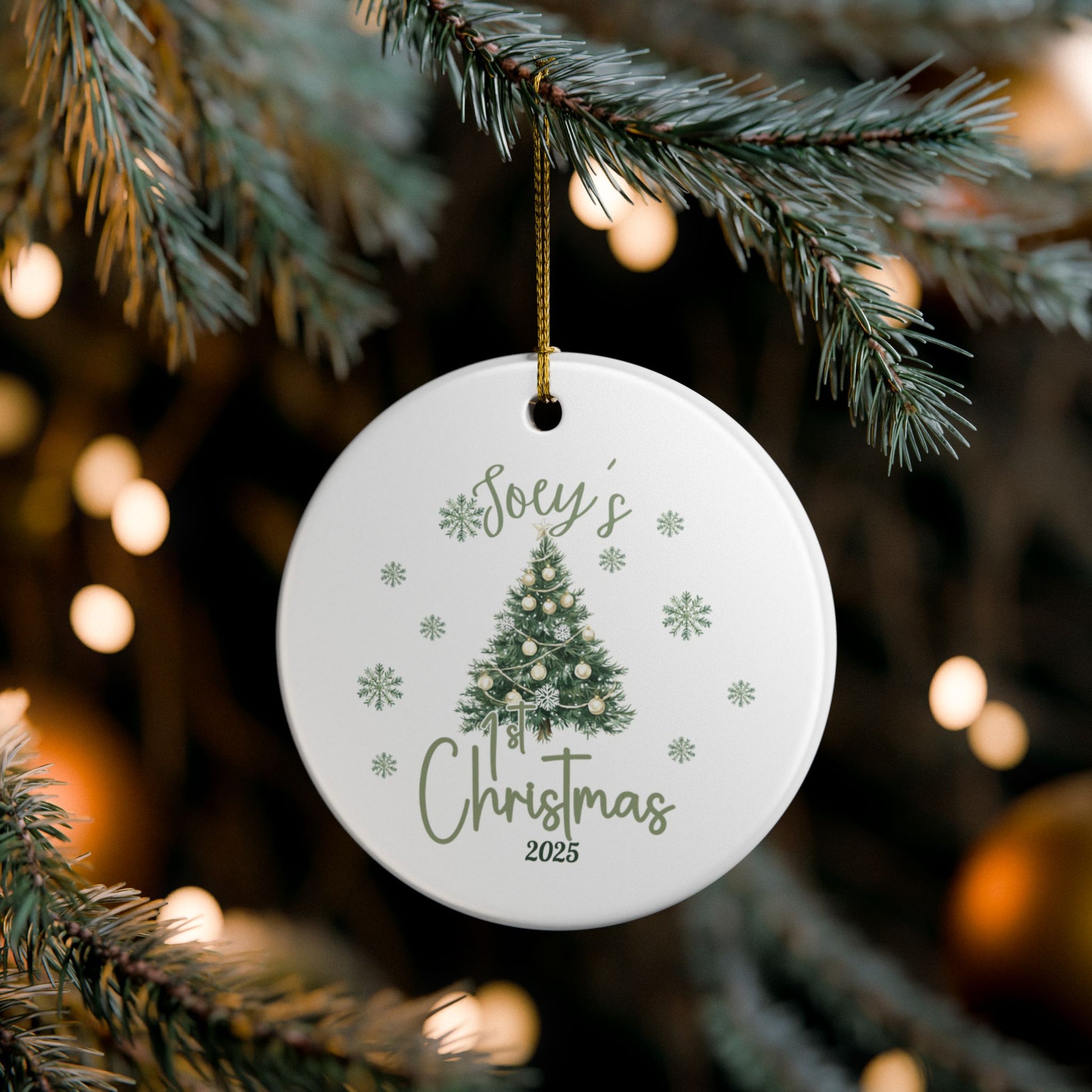 Personalized Christmas Ornament, 1st Christmas Keepsake, Holiday Decoration, New Baby Gift, Tree Ornament 2025