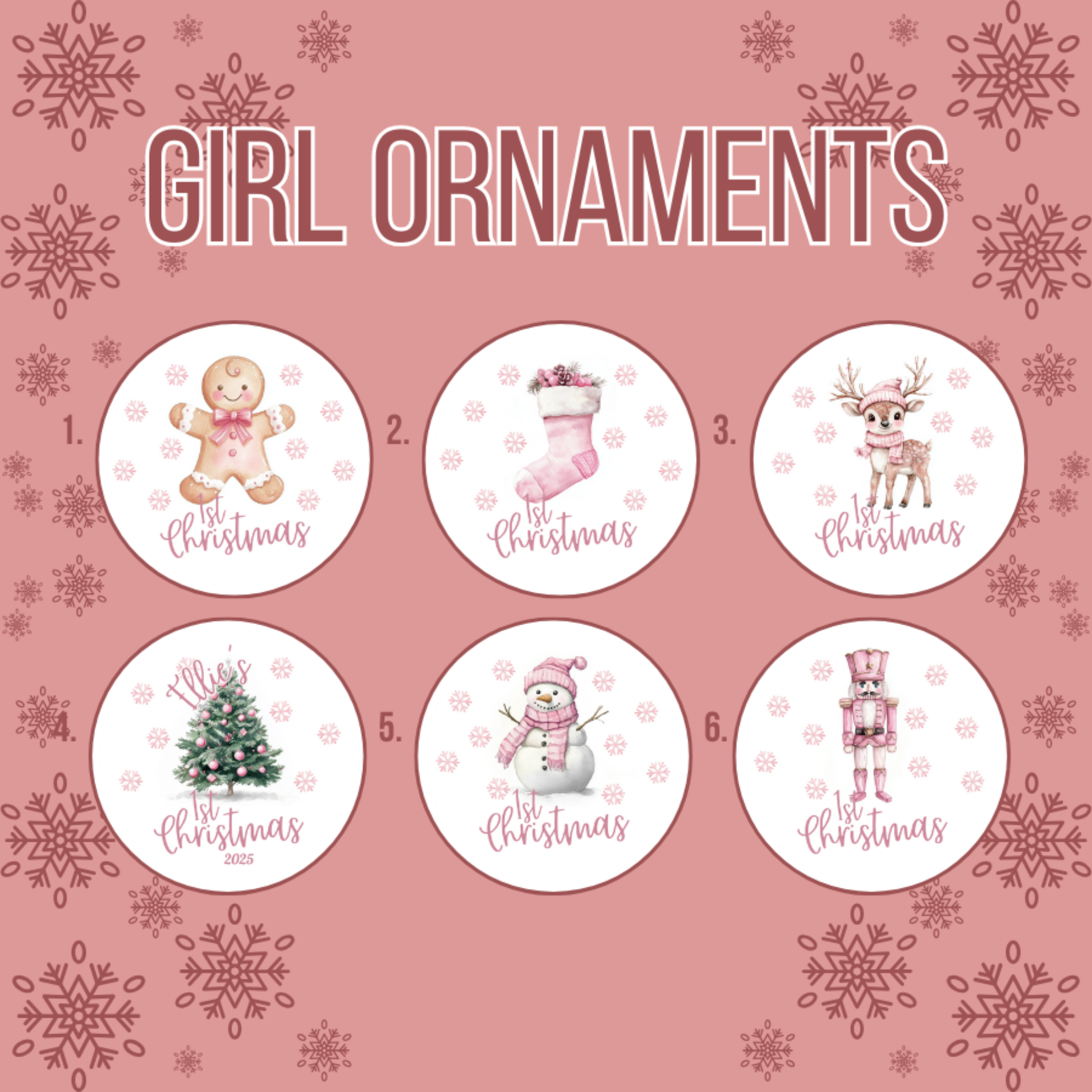 Personalized Christmas Ornament, 1st Christmas Keepsake, Holiday Decoration, New Baby Gift, Tree Ornament 2025